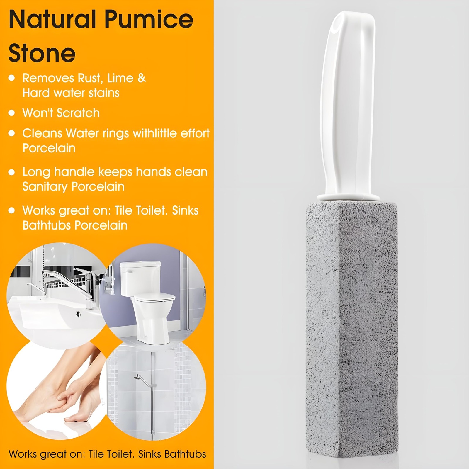 Bexter 2-Pack Value Toilet Bowl Pumice Cleaner with Handle – Removes Hard Water