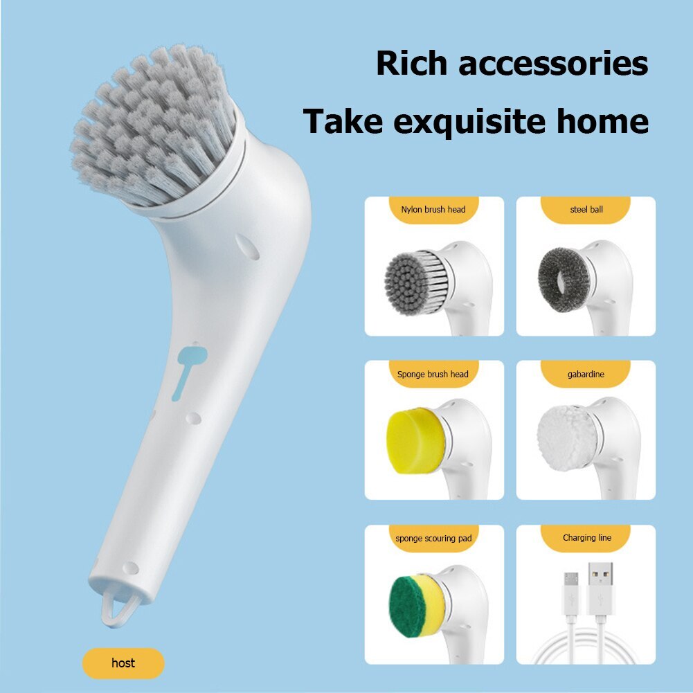 Multifunctional Electric Cleaning Brush USB Charging Bathroom Kitchen Cleaning