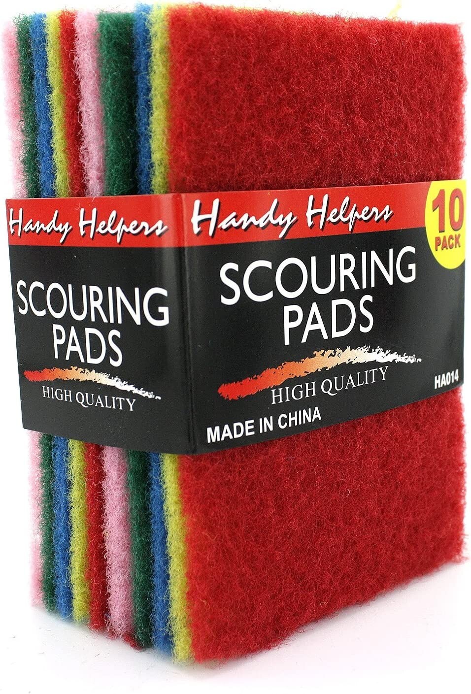 10pc Handy Helpers Multi-Colored 5-3/4″ Scouring Scrubbing Pads (1 Pack)