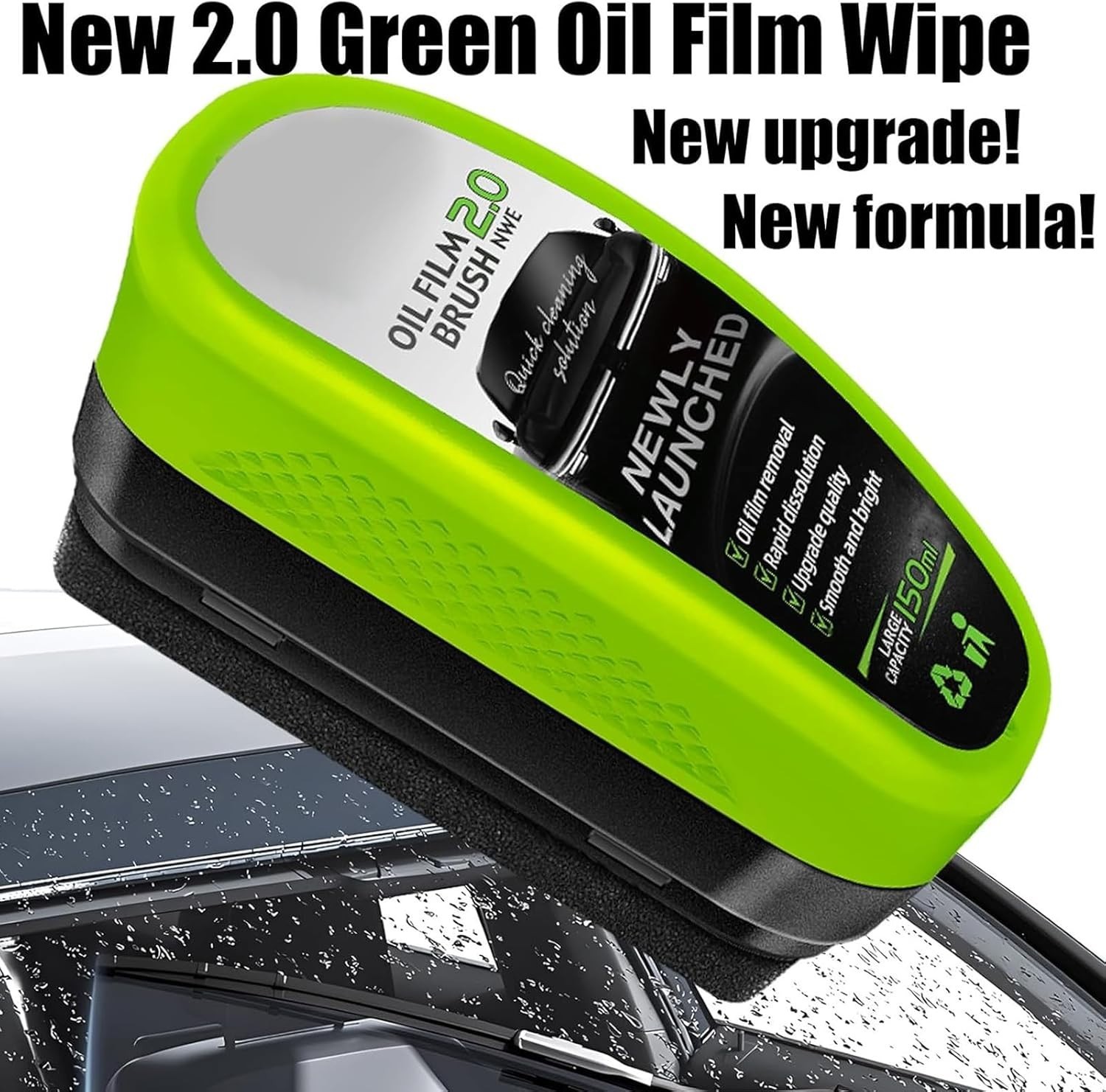 2025 New Automotive Oil Film Cleaning Brush, Clear Vision Glass Cleaner