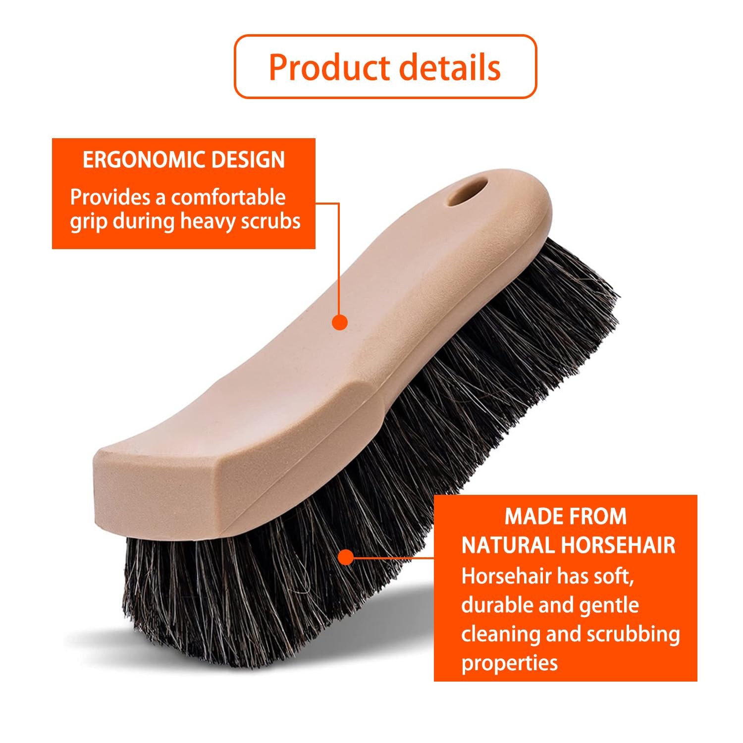 1 Pc Car Interior Cleaning Brush Car Wash Tools Long Bristle Horse Hair Leather