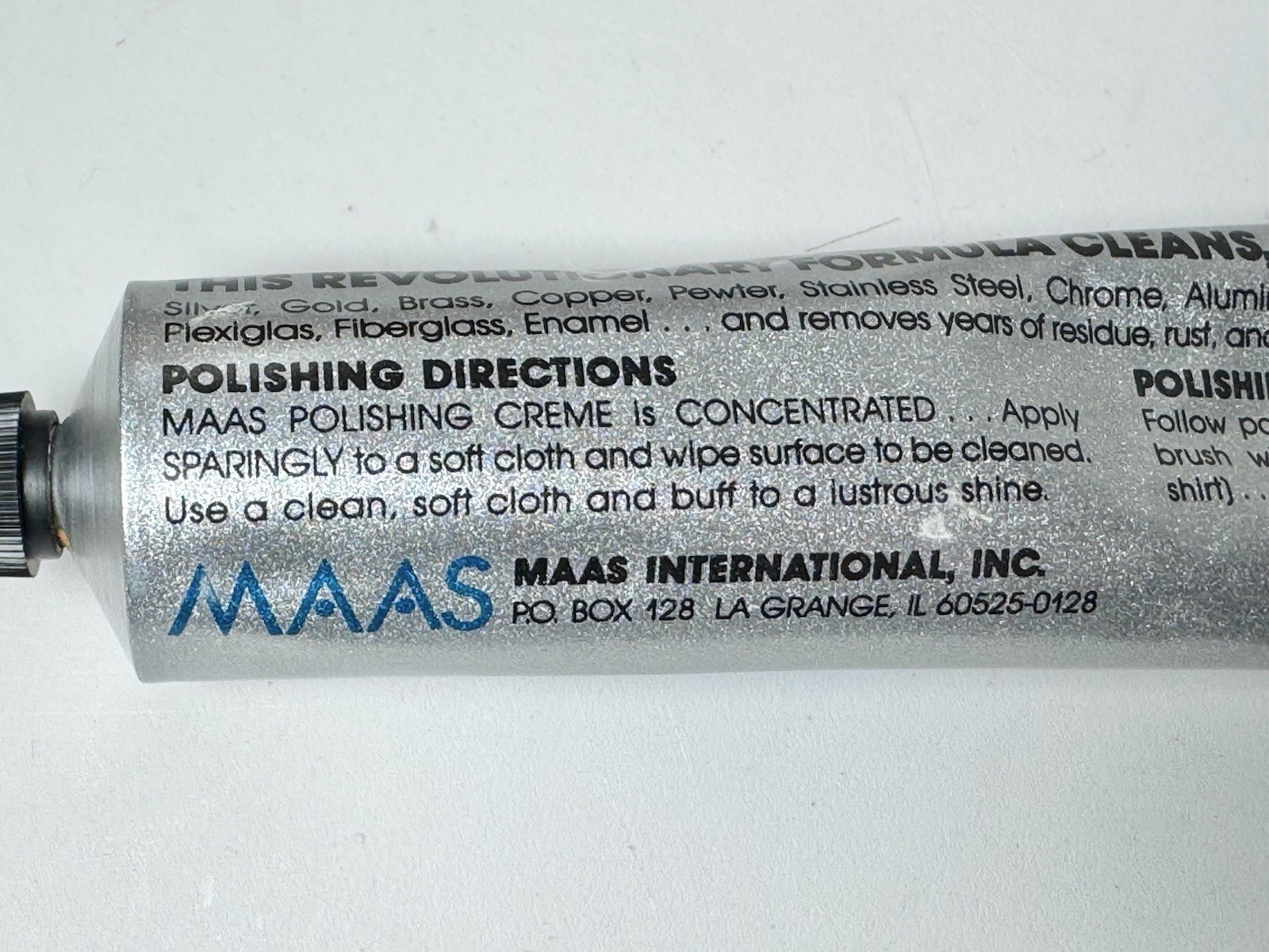 MAAS Fine Polishing Cream For All Metals – 4oz – Partial Tube