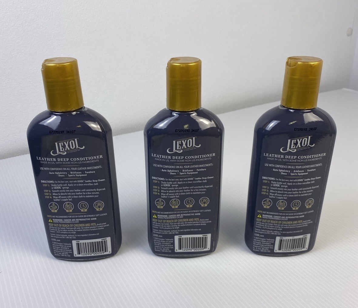 Lot Of 3 Bottles Lexol 8 Oz. Leather Care All Leather Conditioner Step 2