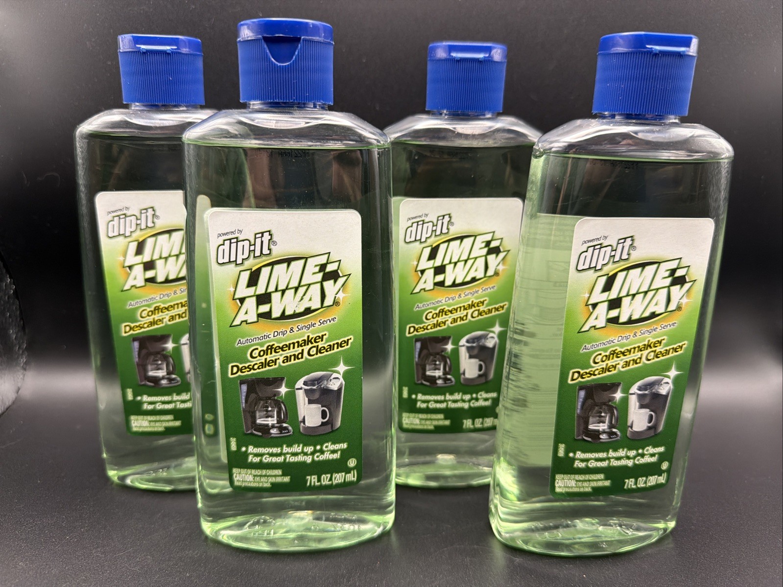 4x Dip-It Lime A Way Coffeemaker Descaler & Cleaner – 7oz Ea – New Sealed HTF