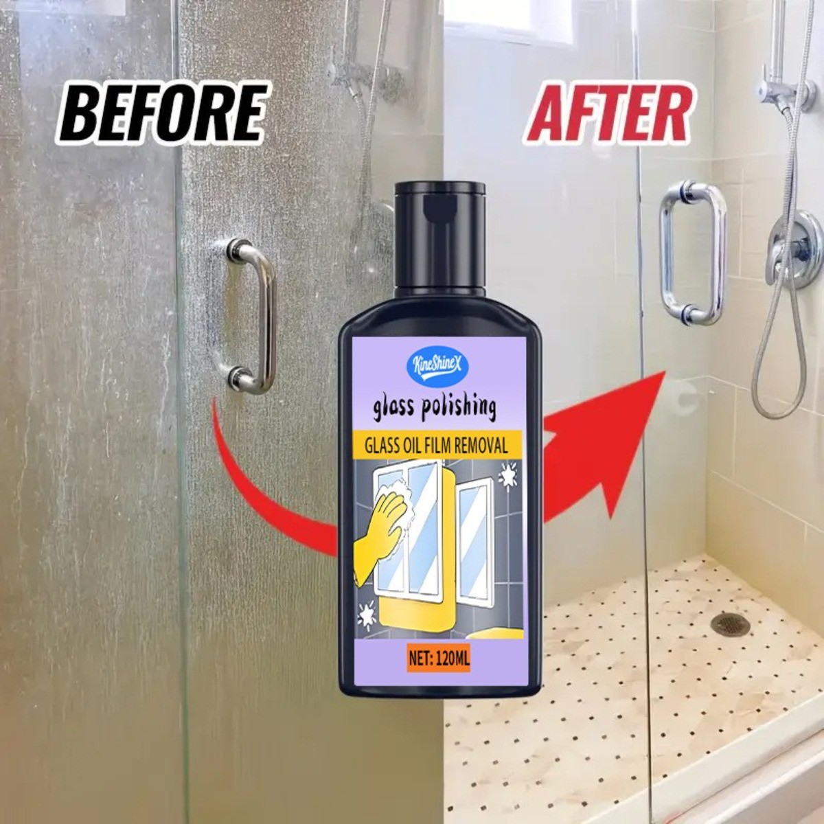 Bathroom Glass Cleaner – Hard Water Stain Remover Paste – 300ml