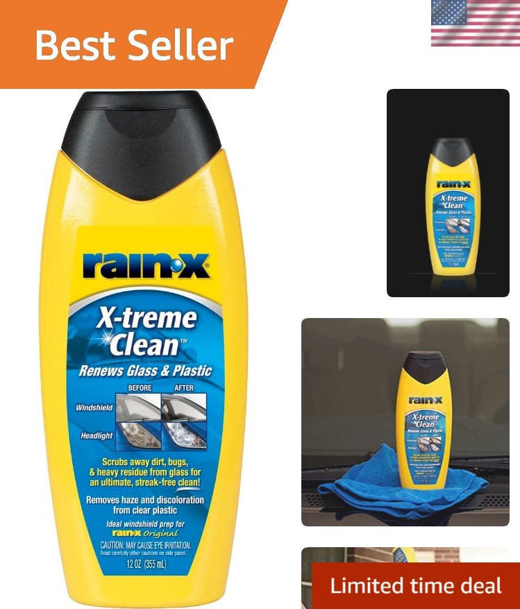 Rain-X X-treme Clean Glass Cleaner – 12oz Streak-Free Formula for Windshields