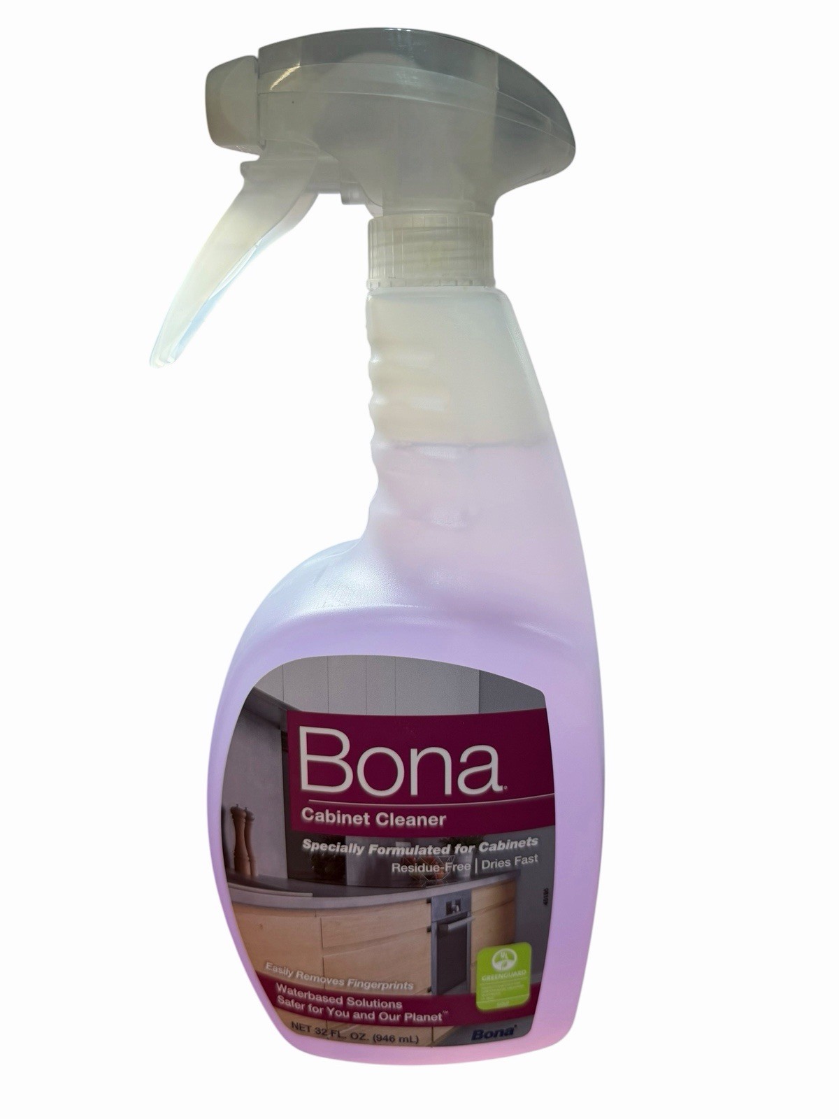 Bona Cabinet Cleaner NEW 32 Fl Oz Residue-Free Dries Fast Waterbased Solutions