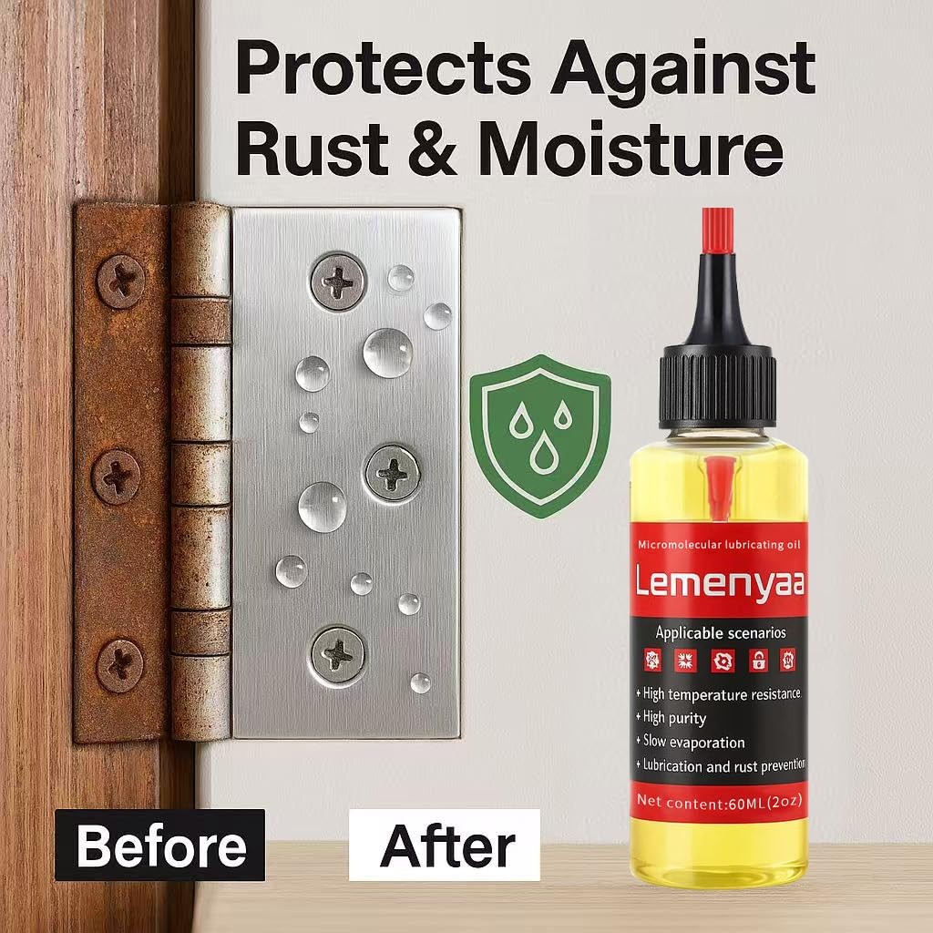 Door Hinge Lubricant – 2 OZ Silicone Oil for Squeaky Hinges, Doors, Garage Doors