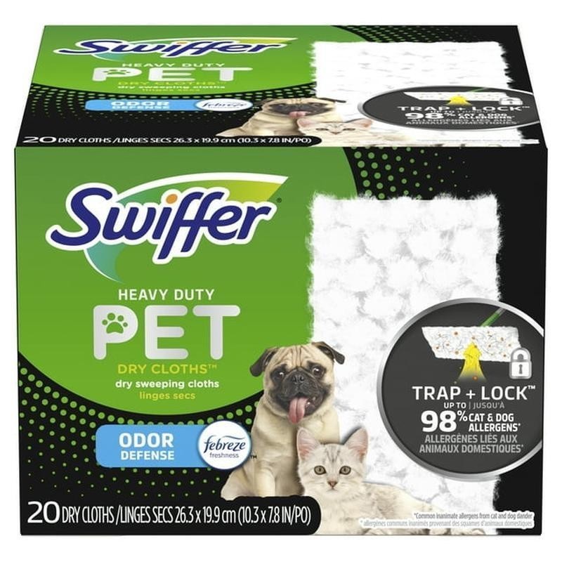 Heavy Duty Pet Dry Refills Febreze Odor Defense 20 Ct Pads Deep Cleaning New