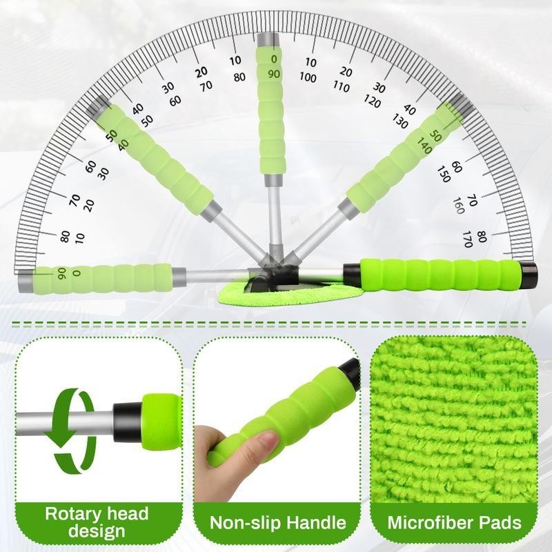 Windshield Cleaner Wand Microfiber Car Inside Window Cleaning Tool Anti Fog 50CM