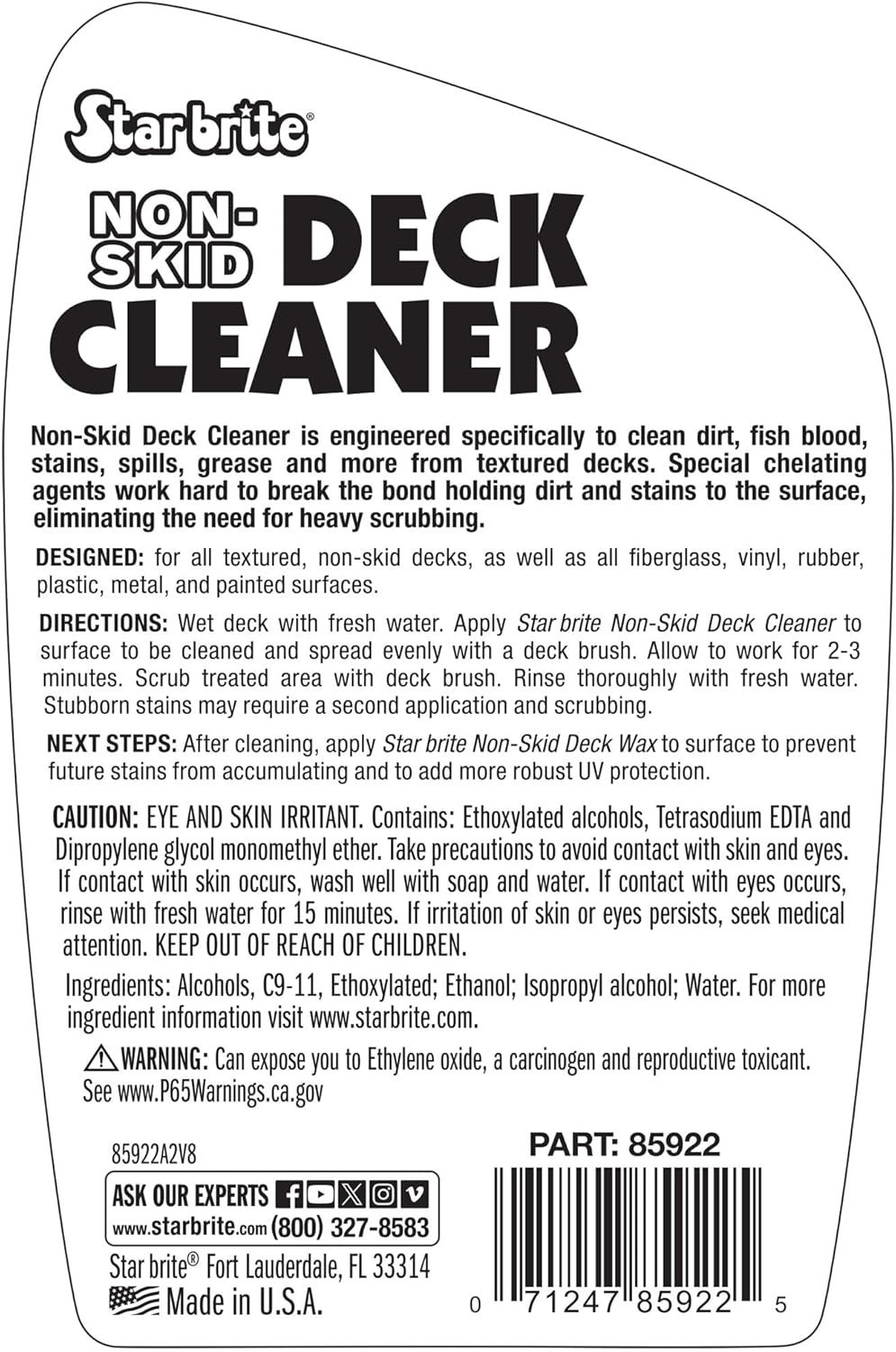 Non-Skid Deck Cleaner & Protectant – Lift Dirt & Stains From Fiberglass, Pain…
