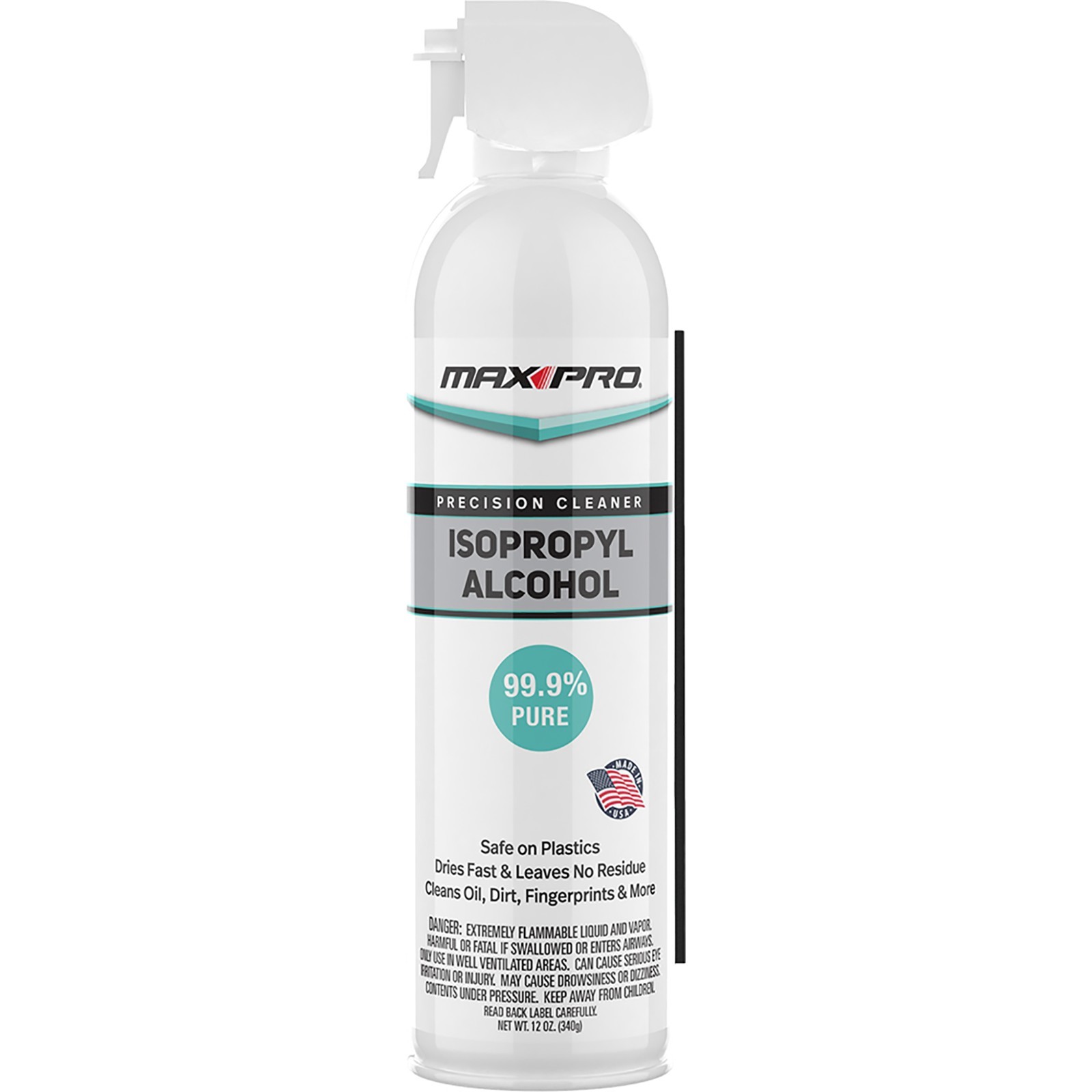 Max Pro Isopropyl Alcohol Precision Cleaner 12oz Fast Drying & Leaves no Residue