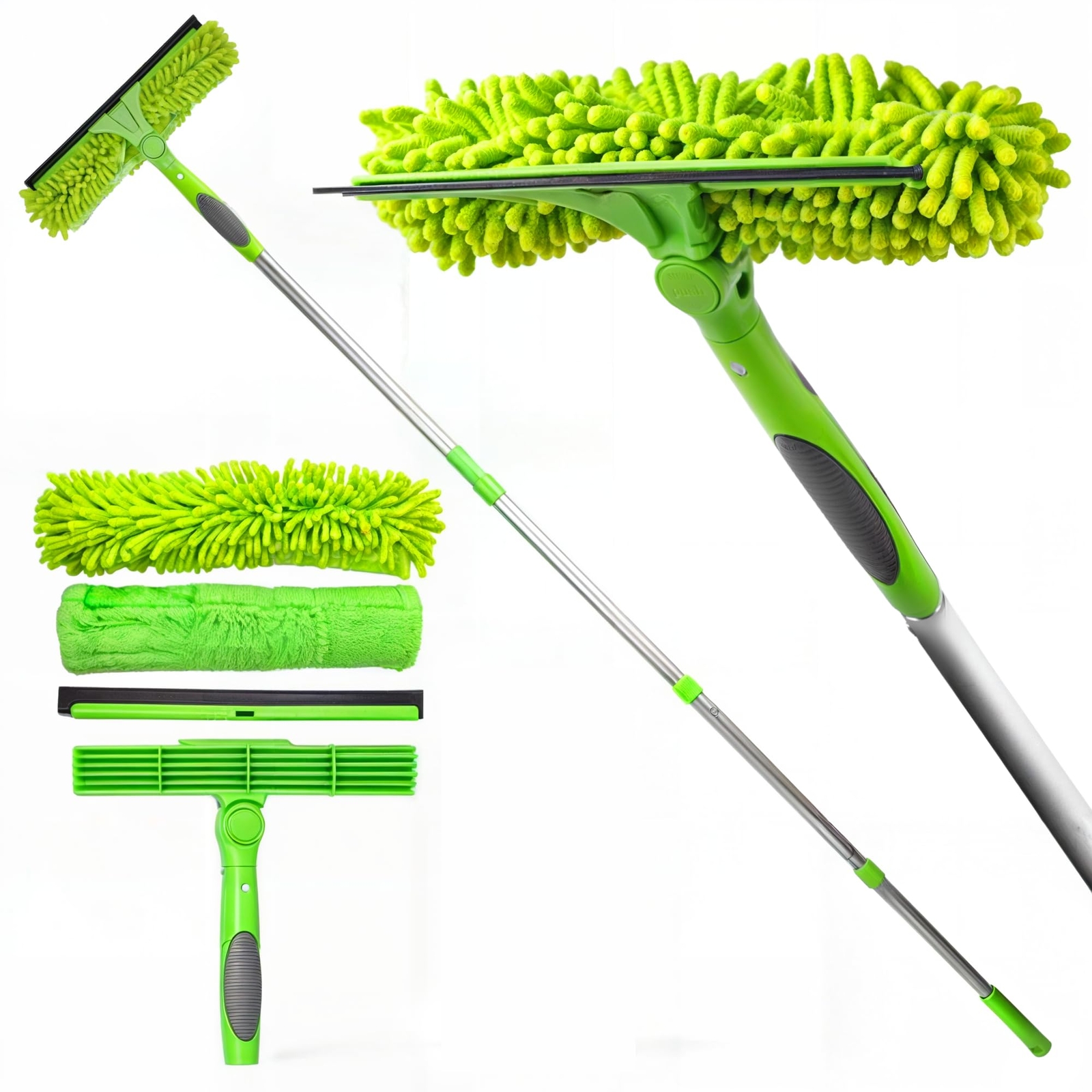 62 Inch Telescopic Window Squeegee Cleaner Window Washing Equipment for Home Car