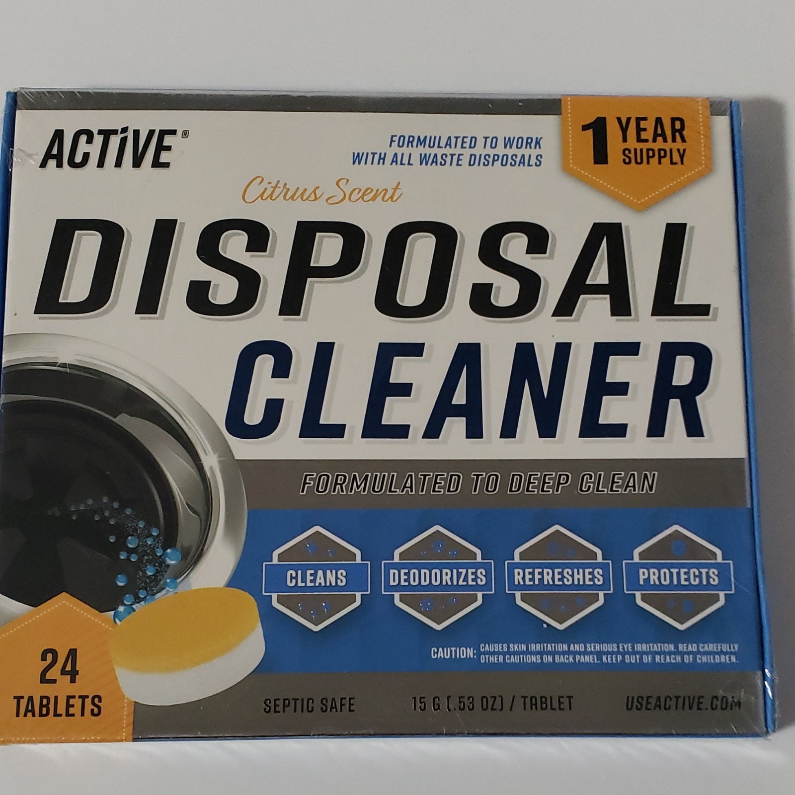 Active Disposal Cleaner Citrus Scent Tablets 24 Pack Sink/Drain Deodorizes