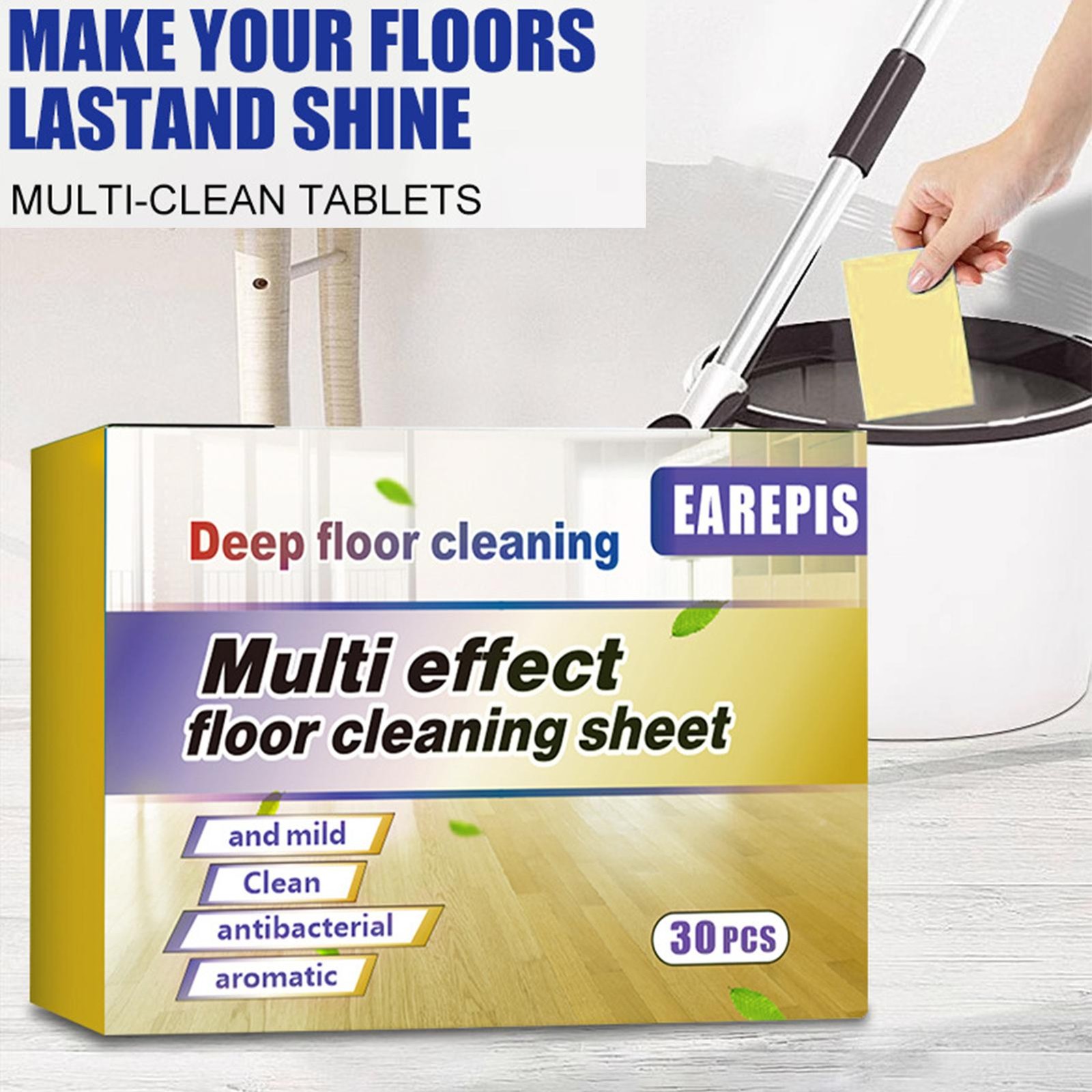 Multipurpose Dissolvable Floor Cleaning Sheets 30 Pieces Deep Clean Tablets Mopp