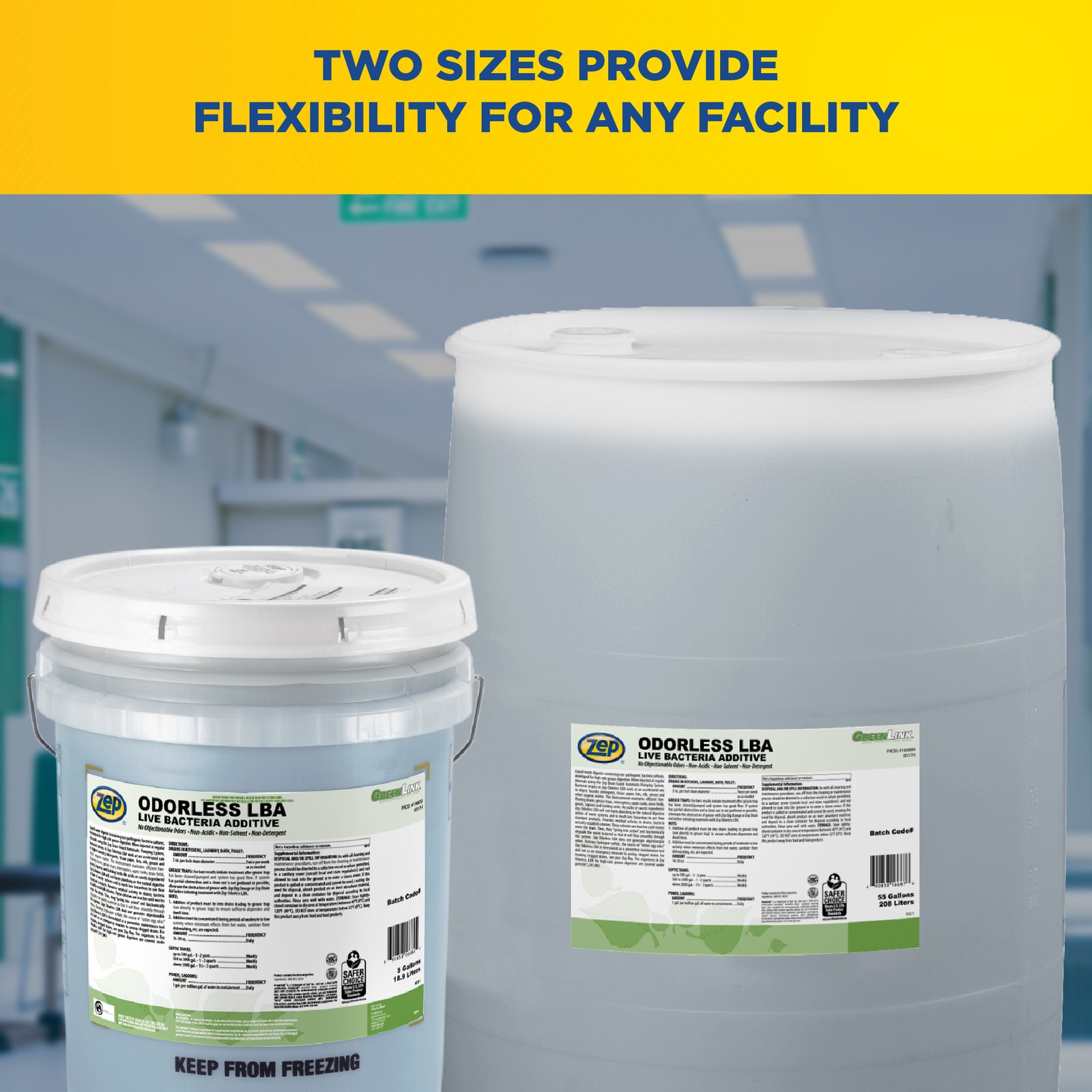 Zep Odorless LBA Live Bacteria Additive – 5 Gallon (1 Unit) 166839 – Liquid