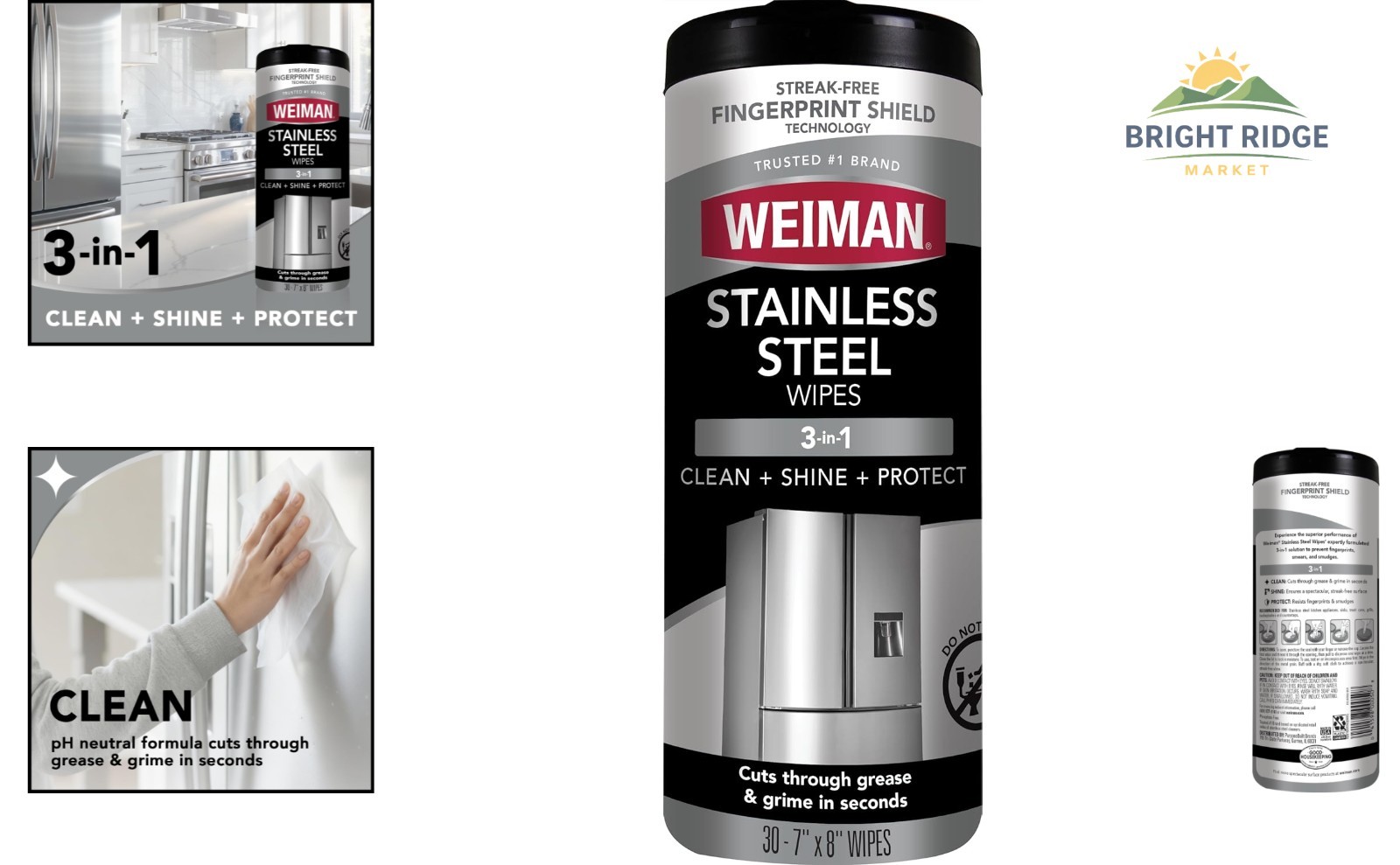 Stainless Steel Cleaner Wipes – 30 Count for Appliances and Grill Exteriors