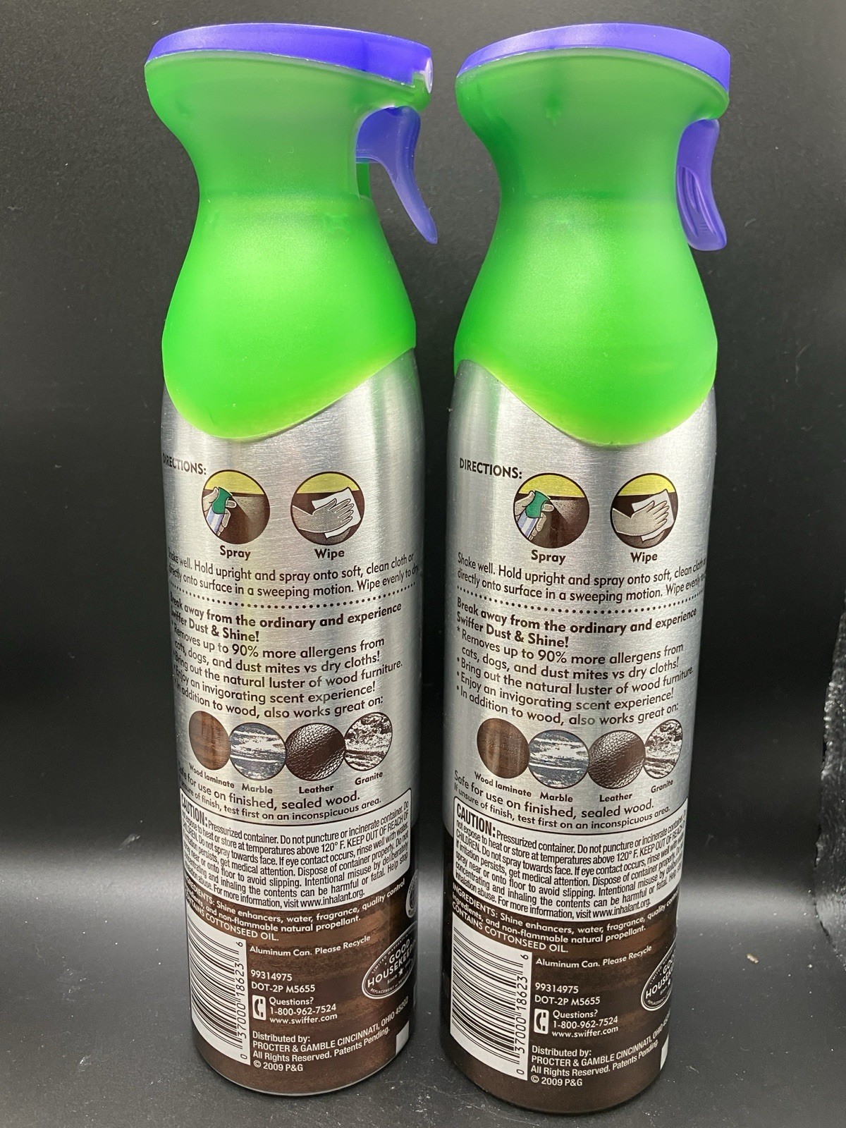 Swiffer Dust & Shine FURNITURE Spray Febreze Lavender Vanilla Lot of 2 Used/New