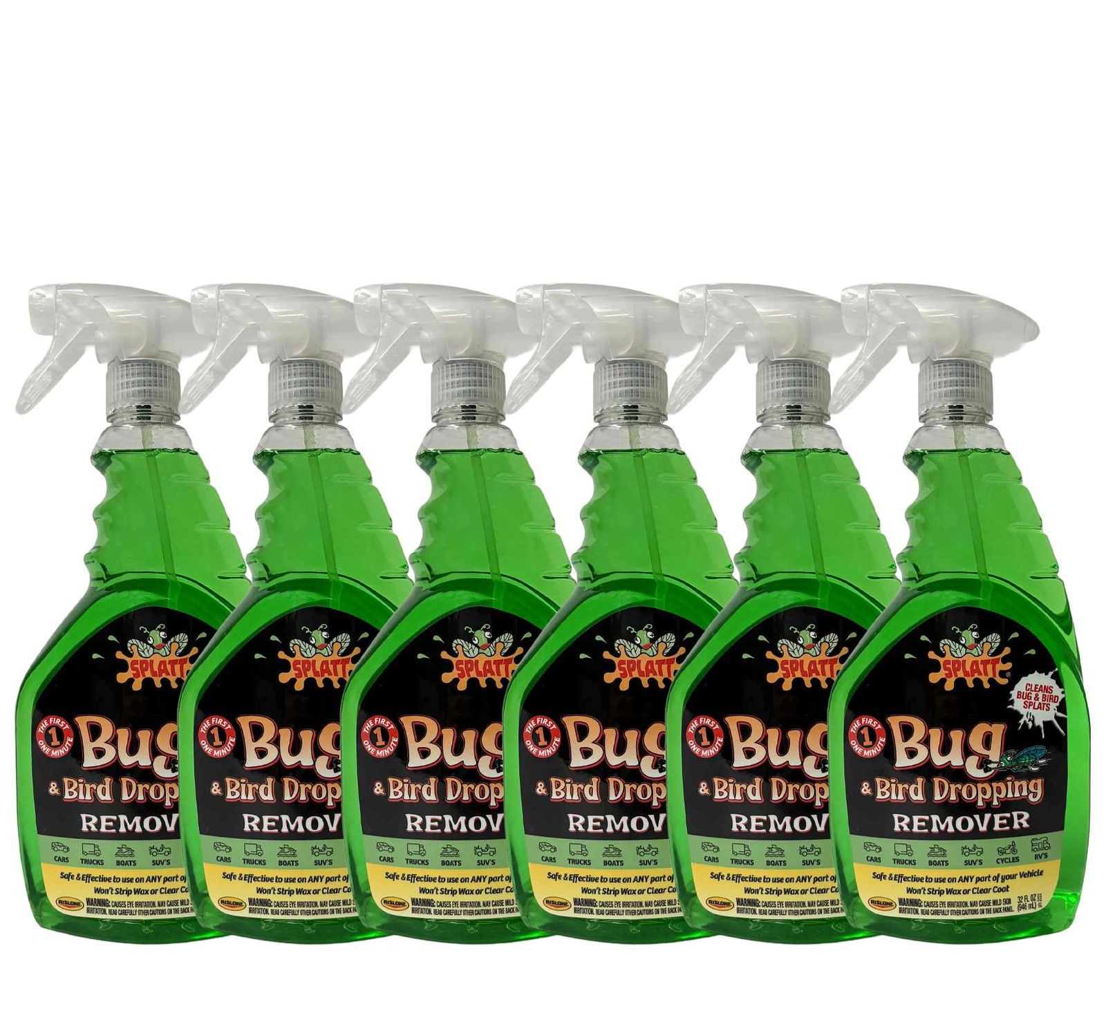 Rislone Splatt Bug and Bird Dropping Remover, 32 Fl Oz, (Pack of 6)