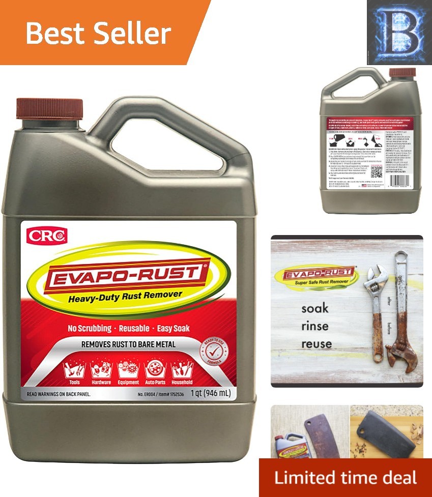 Heavy-Duty 32 oz CRC Evapo-Rust, Acid-Free Water-Based Rust Remover for Metals