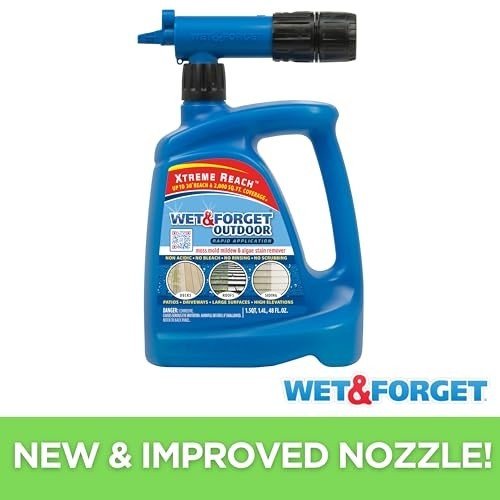 Wet & Forget Outdoor Stain Remover Multi-Surface Cleaner 48 oz Hose End