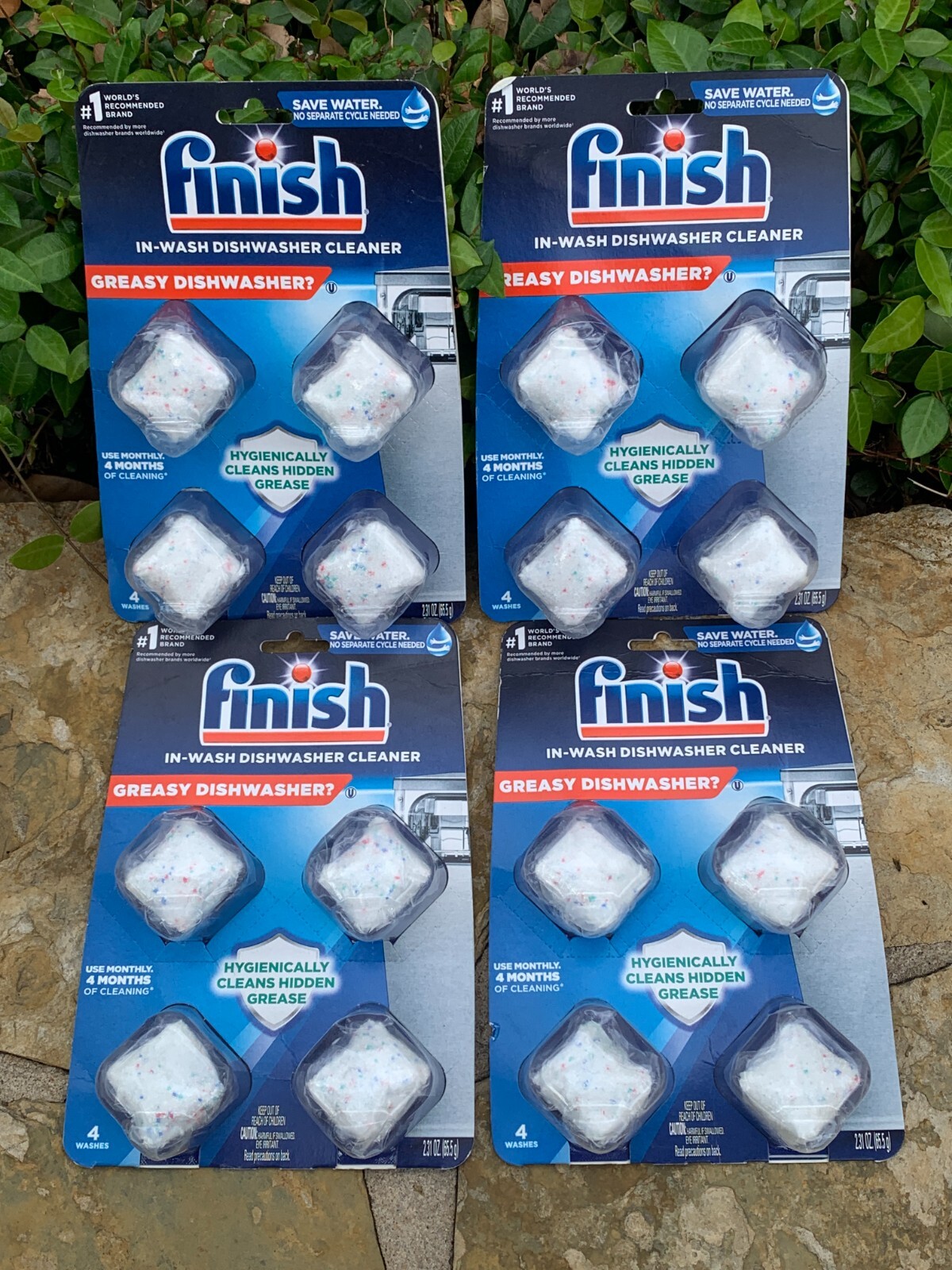 Finish In-Wash Dishwasher Cleaner Tabs, Cleans Hidden Grease, 4 Count 16 TOTAL