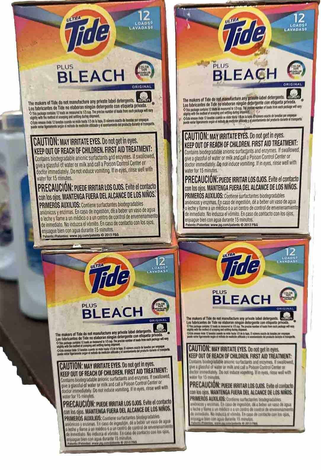 X4 Tide Plus Bleach Acti-Lift Crystals Laundry Detergent Powder 21 oz 12 Loads