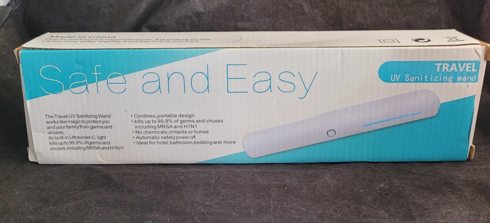 Safe & Easy Travel Sanitizing Wand Portable – New in Open Box