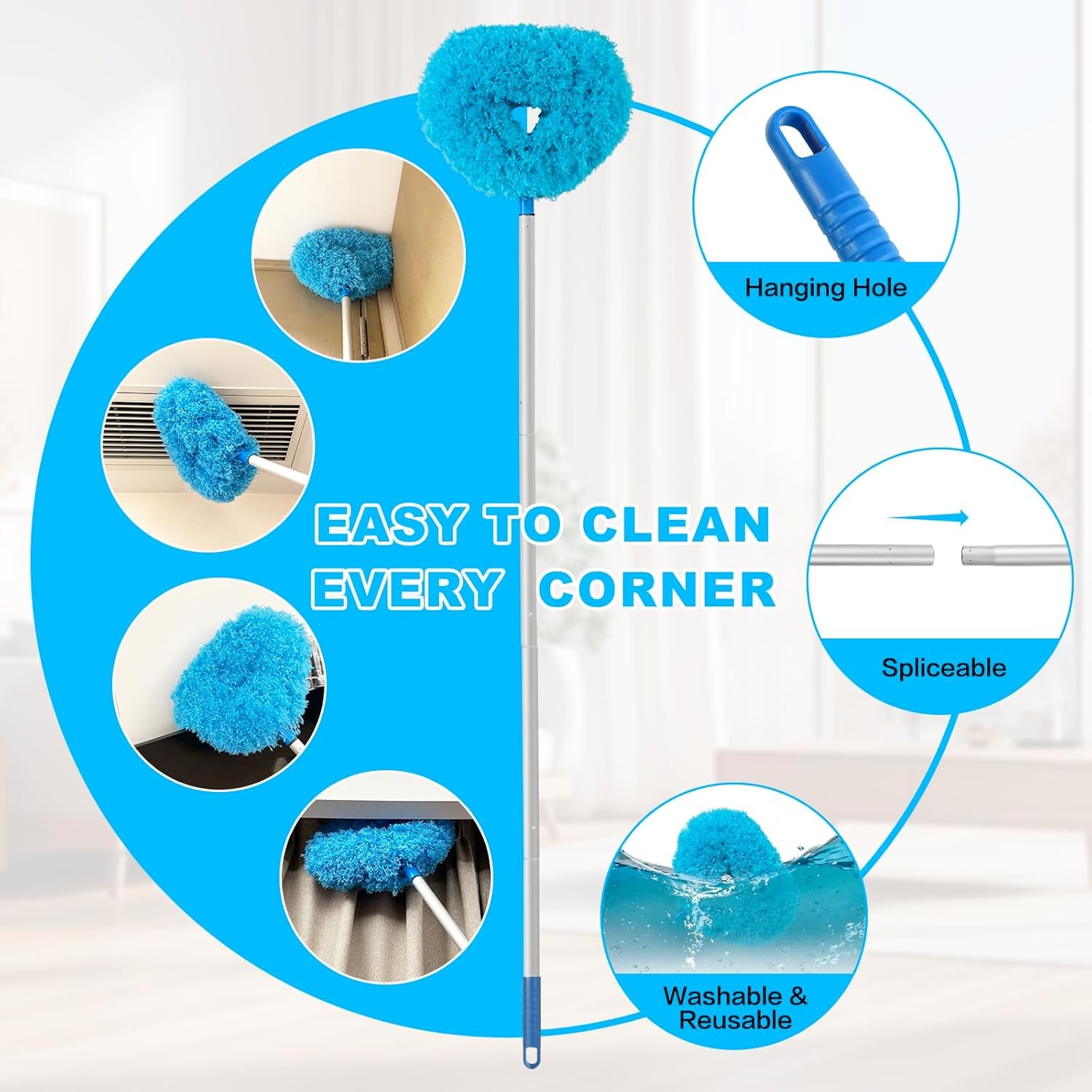 Ceiling Fan Cleaner Duster Microfiber Removable 13 49.7 Inch
