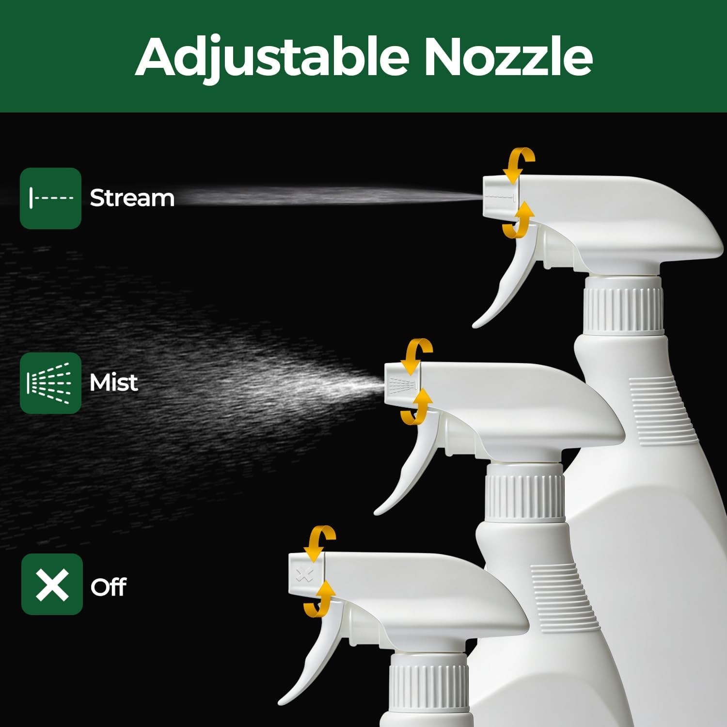 360° Versatile Spray Bottles – 3 Pack, Ideal for Household & Industrial Cleaning