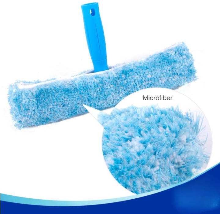 Limpiavidrios profesional 2 en 1 con esponja de microfibra y rasqueta 25 cm