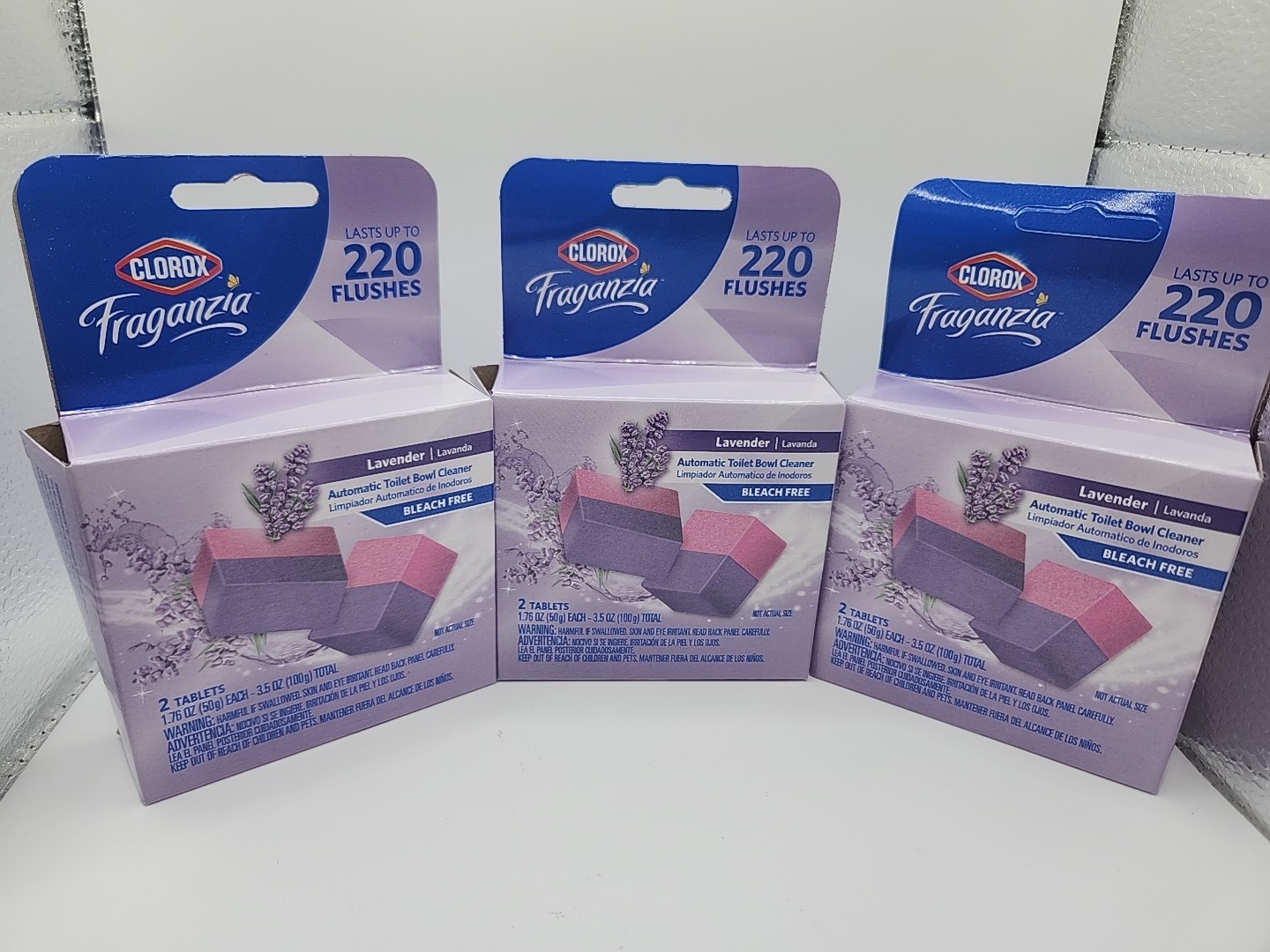 3x Lot Boxes Clorox Automatic Toilet Bowl Cleaner Lavender Bleach Free
