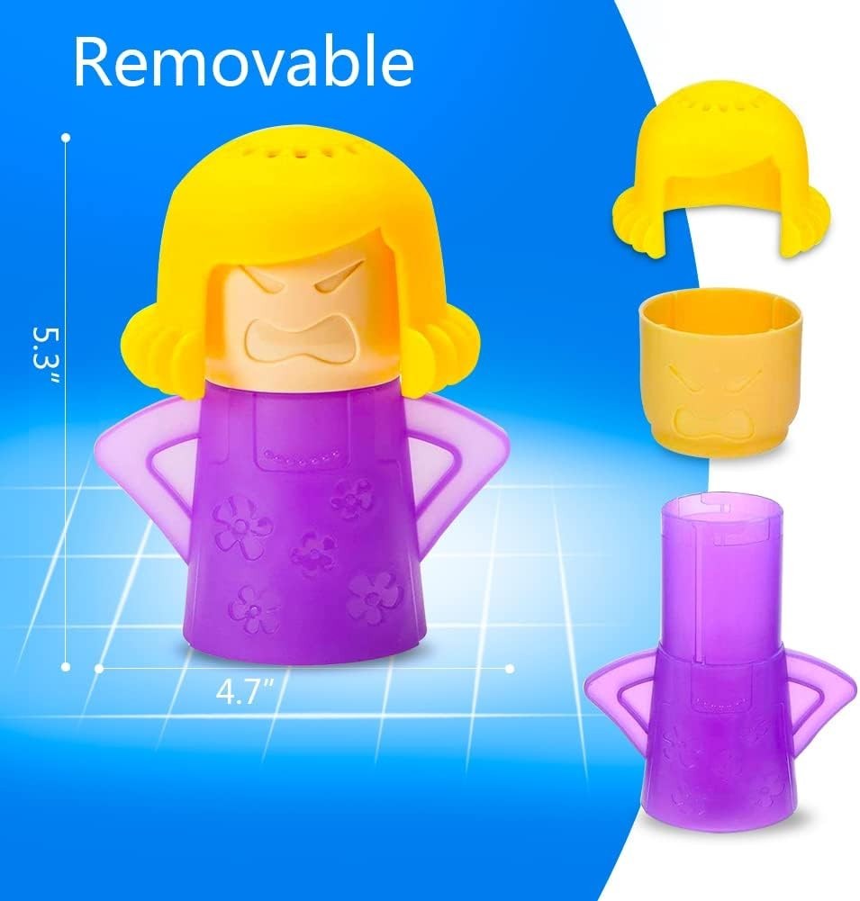 Angry Mama Microwave Cleaner, 2 PCS Steam Cleaner for Quick Cleaning in Purple