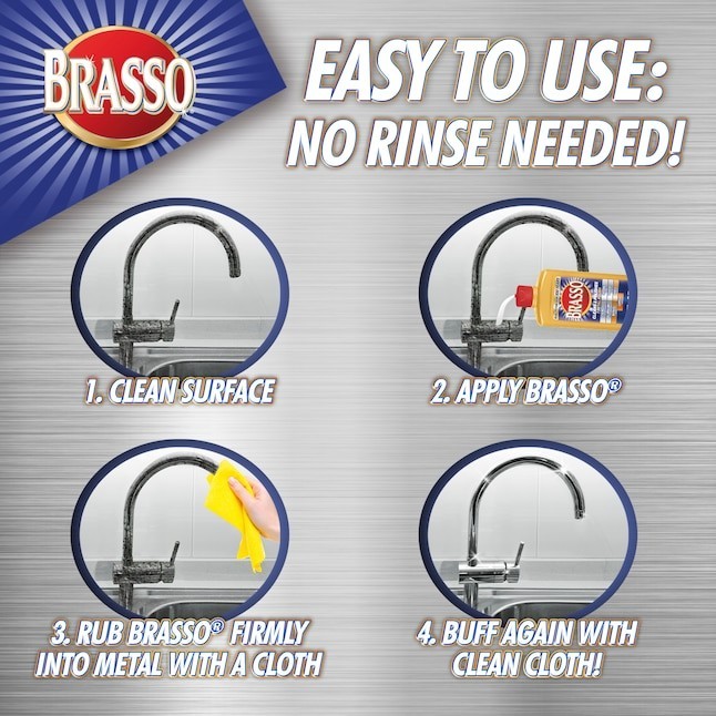 Brasso Metal Polish for Stainless Steel Chrome Copper Aluminum and Brass 8 oz.