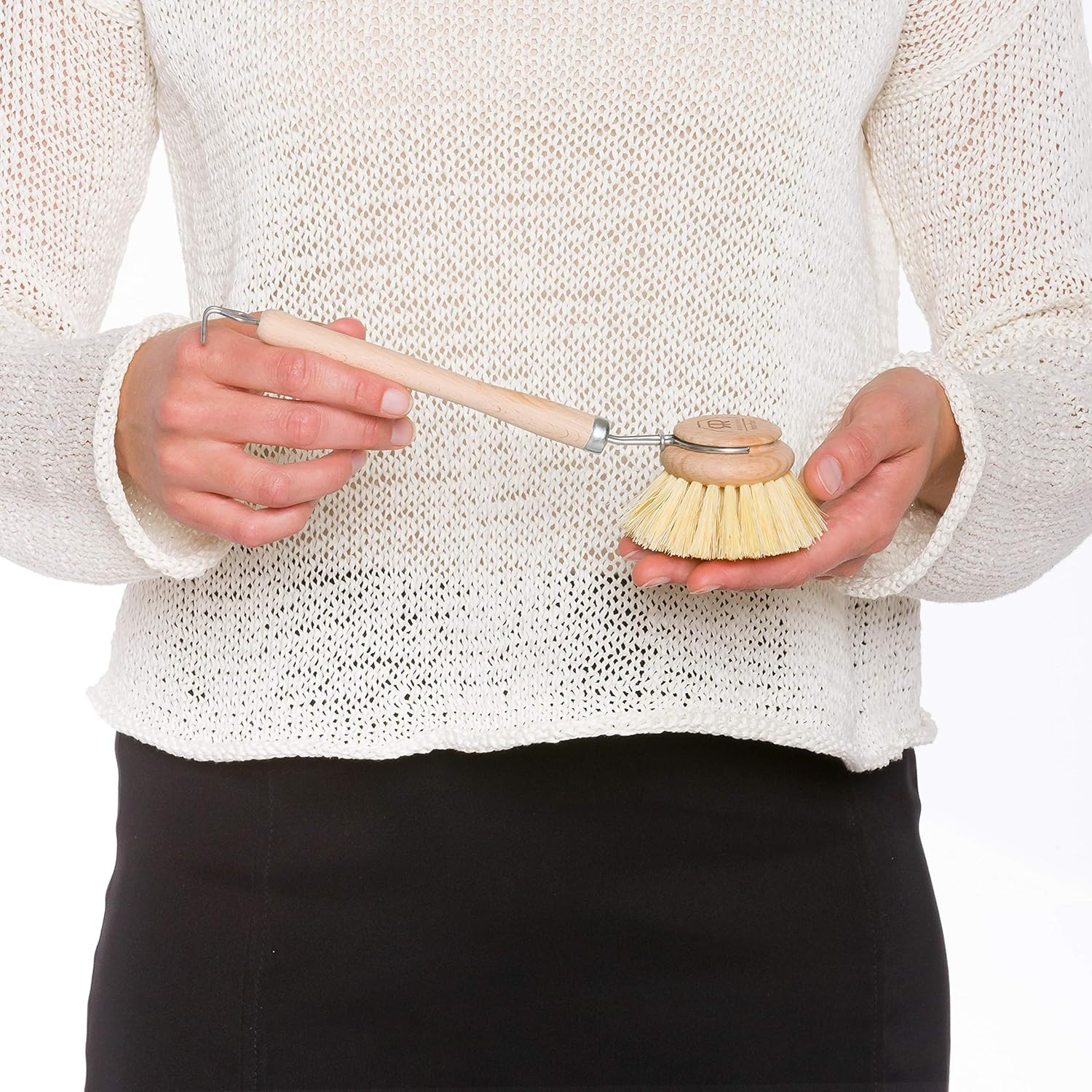 Redecker Dish Brush, Tampico Fiber, 2 Inch Round, Single – Wooden Dish Scrub Bru