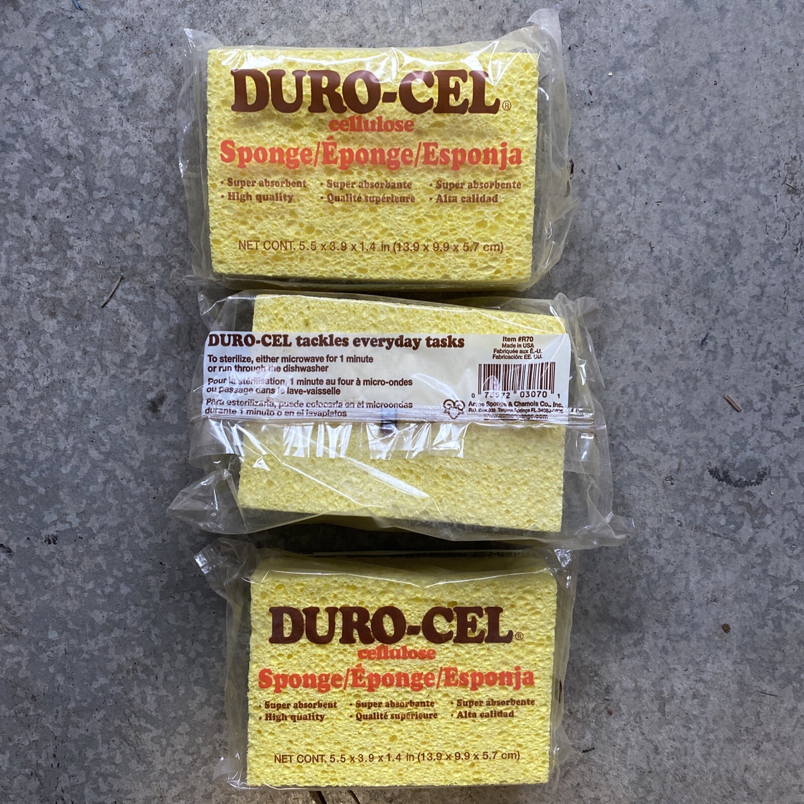 3 – DURO-CEL CELLULOSE SPONGE – Item #R70 Super Absorbent – NEW