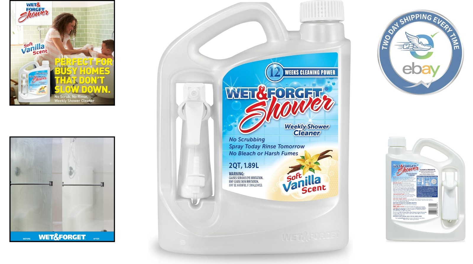 Say Goodbye to Scrubbing: Weekly Shower Cleaner, 64 oz – Vanilla & Bleach-Free