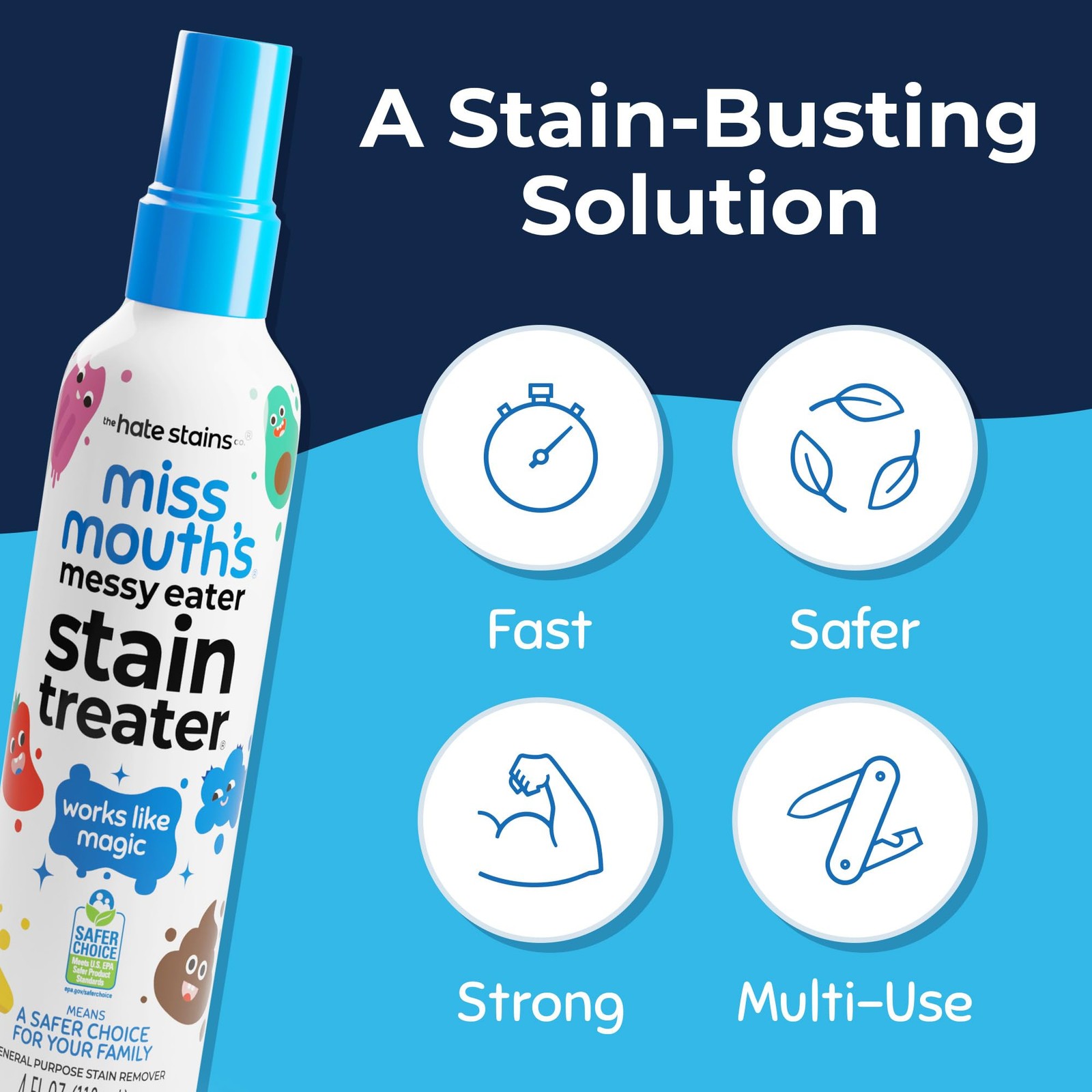 Miss Mouth’s Messy Eater Stain 4 Fl Oz (Pack of 1), Treater