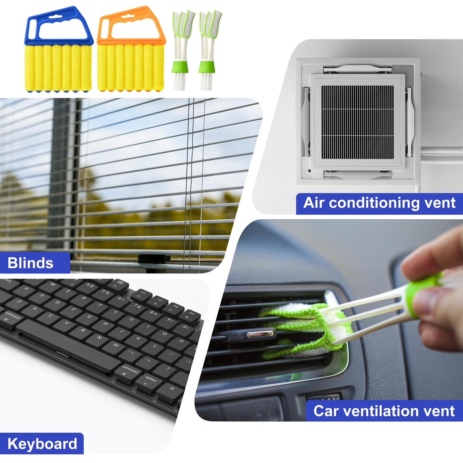 Blind Cleaner Duster Tool – 2 Pcs 7 Fingers Anti-Shedding Window Blind Cleane…
