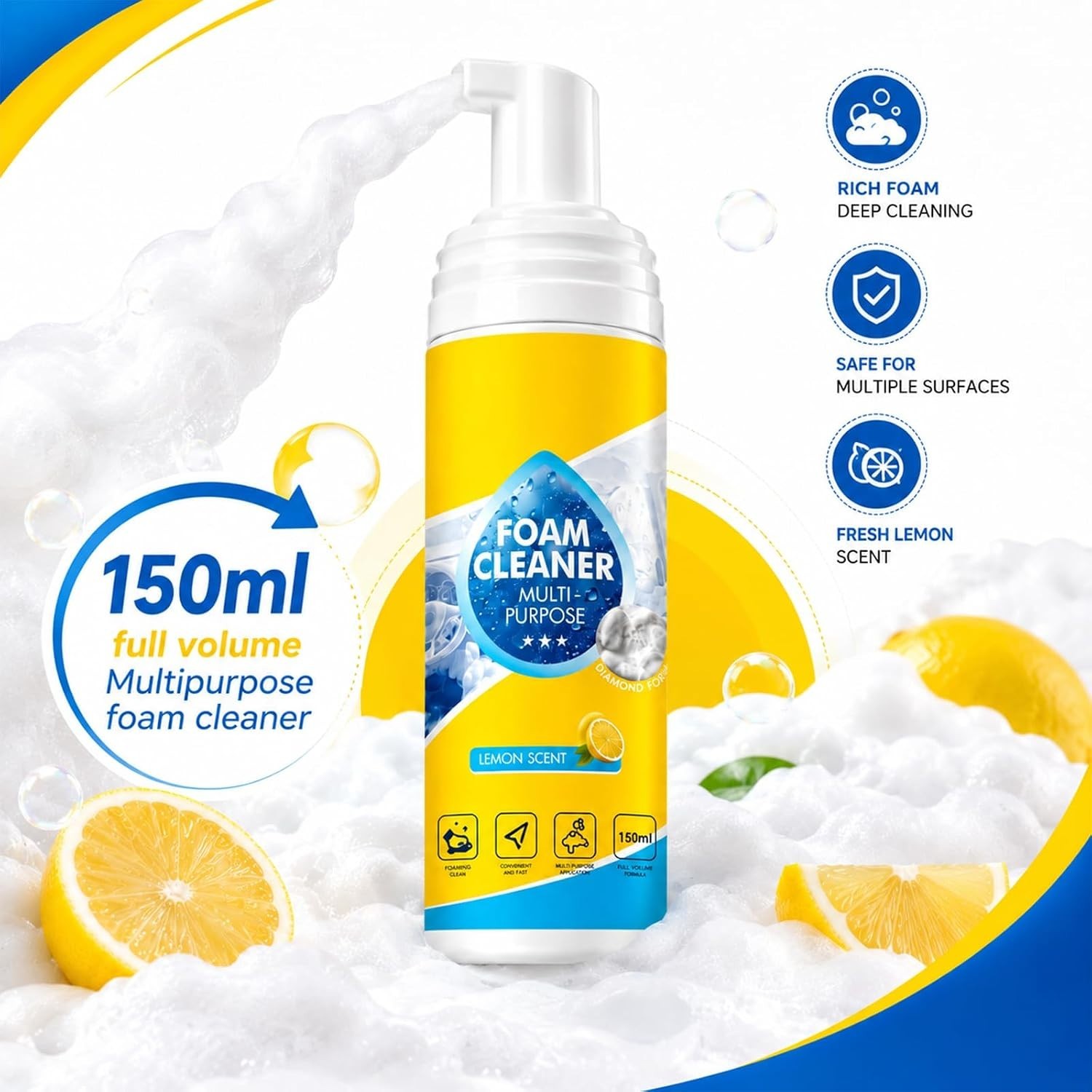 All-Purpose 5oz Foam Cleaning Spray: Perfect for Car, Kitchen, and Upholstery