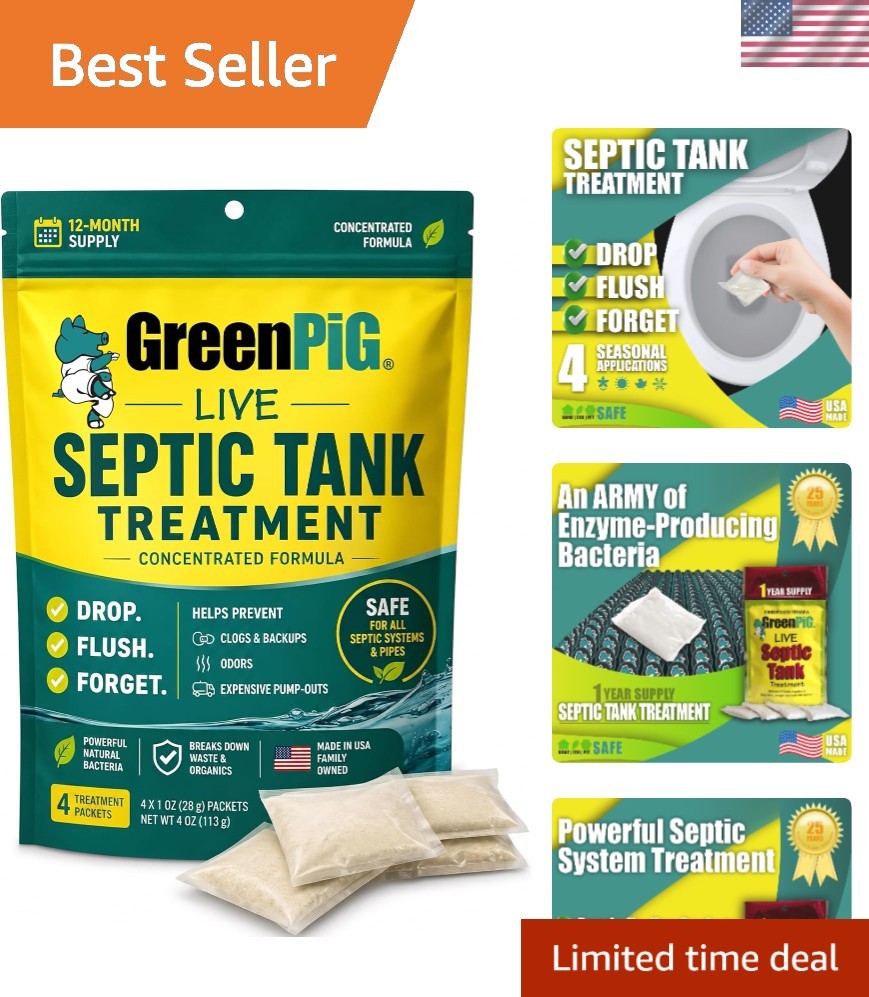 4-Pack Septic-Safe Enzyme Treatment – Effective Odor Control & Maintenance