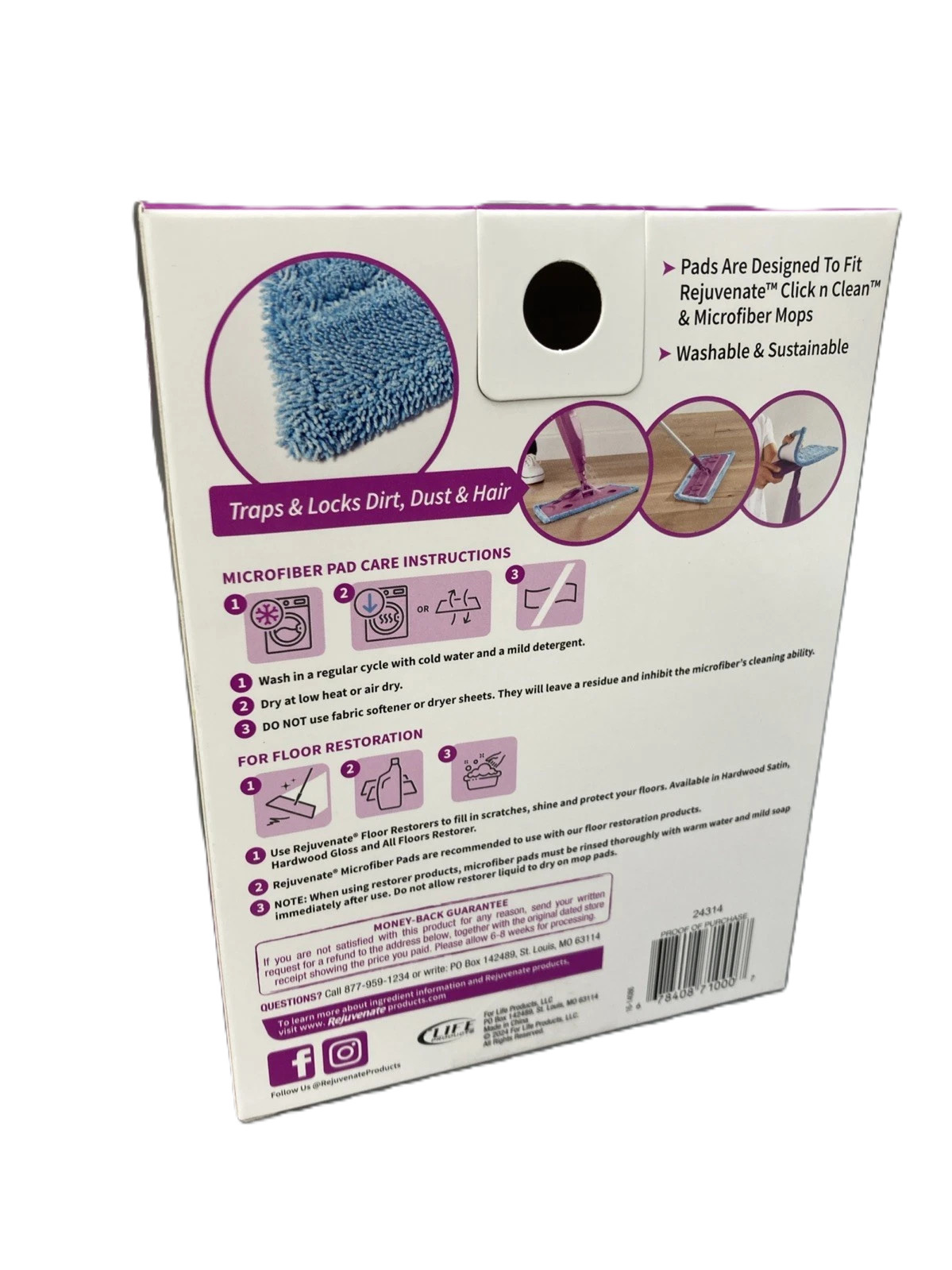 NEW Rejuvenate Washable Microfiber Cleaning Pad – 1 Unit