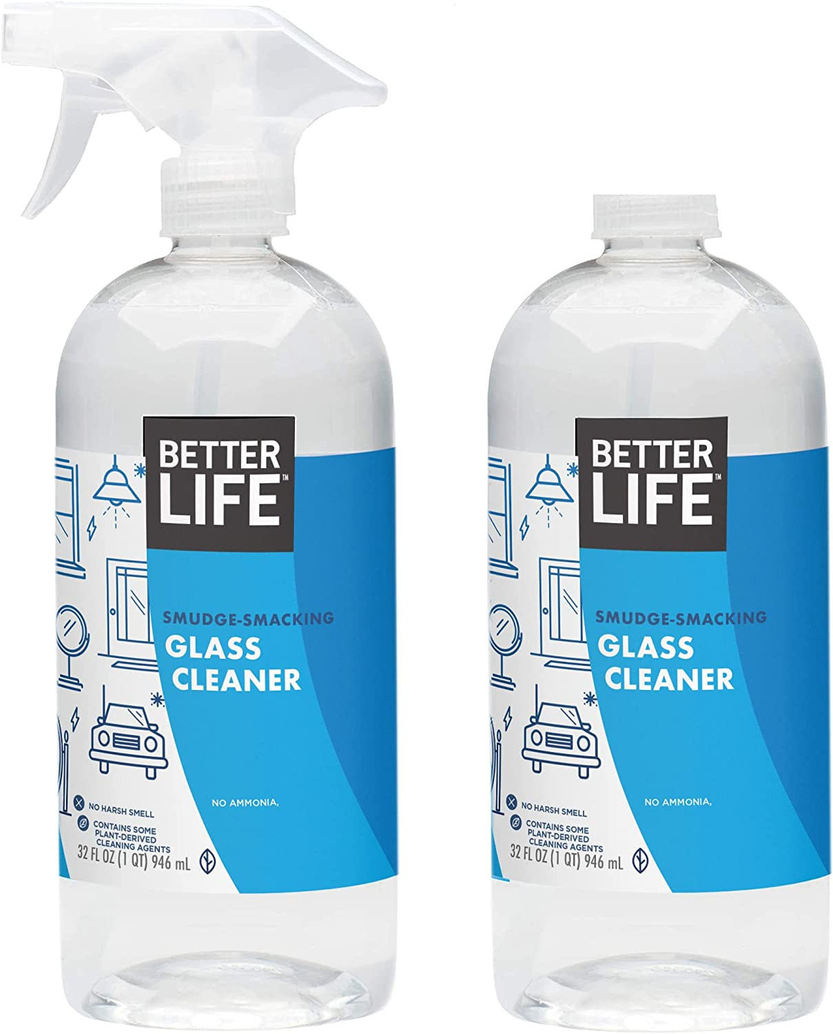 Better Life Natural Streak Free Glass Cleaner 32 Ounces (Pack of 2) 24425
