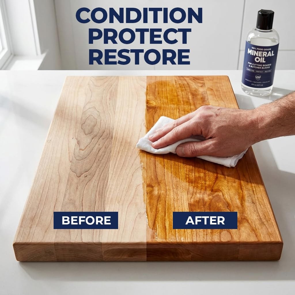 Cutting Board Oil | 8oz Food Grade Mineral Oil | Made in USA | Butcher Block …