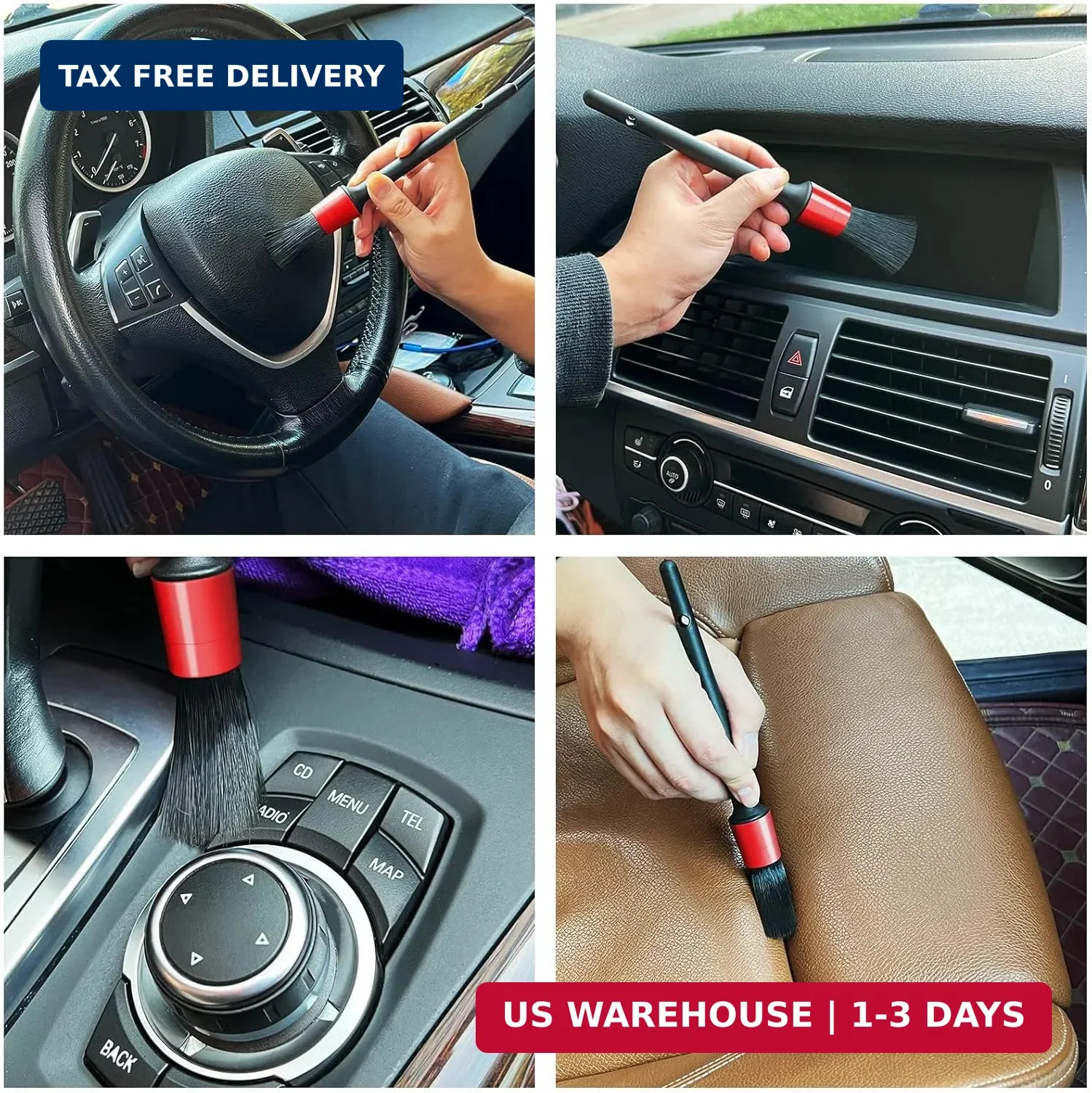 10pcs Auto Car Detailing Brush Set Car Interior Cleaning Kit Includes 5 Boar Hai