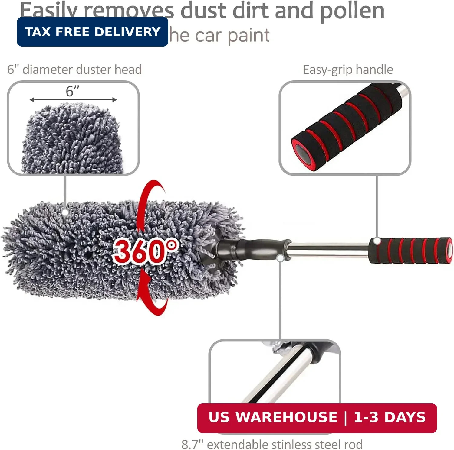 upra Ultimate Car Duster Kit，Best Microfiber Multipurpose Duster,Interior &Exter