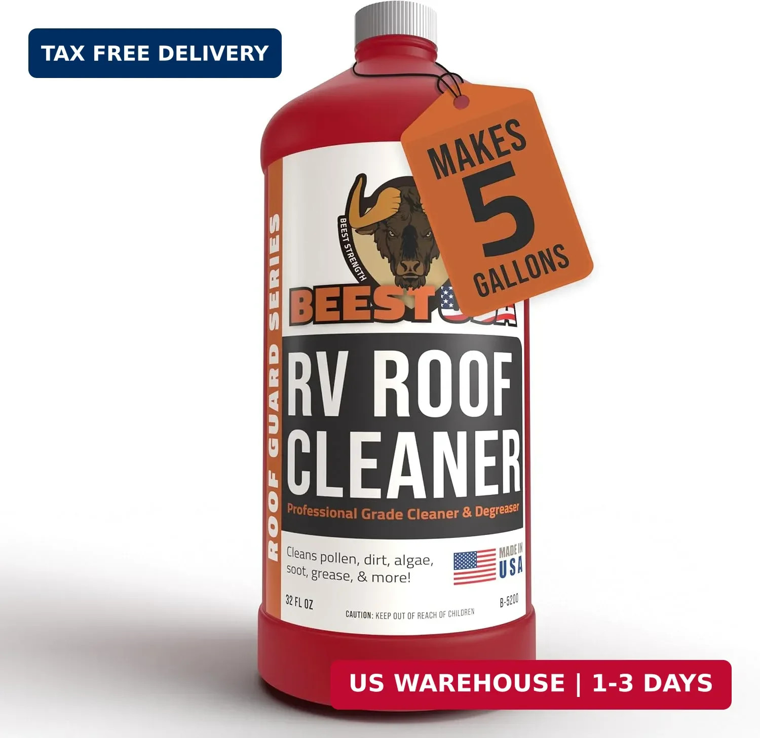 BEEST RV Roof Cleaner (32 Oz Super Concentrated Makes 5 gallons) – Roof Cleaner
