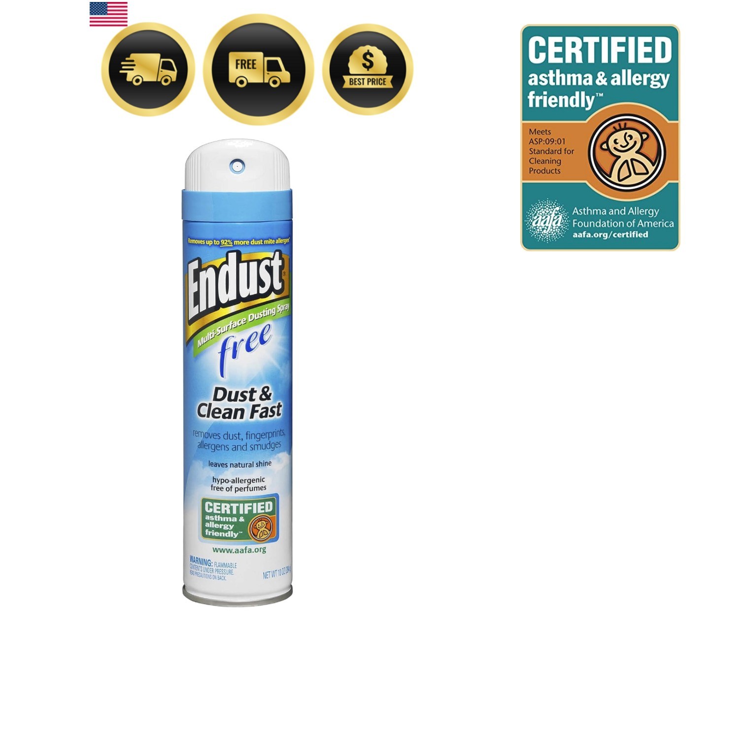 Fragrance Free Hypo-Allergenic Dusting and Cleaning Spray, Hypo-allergenic, F…