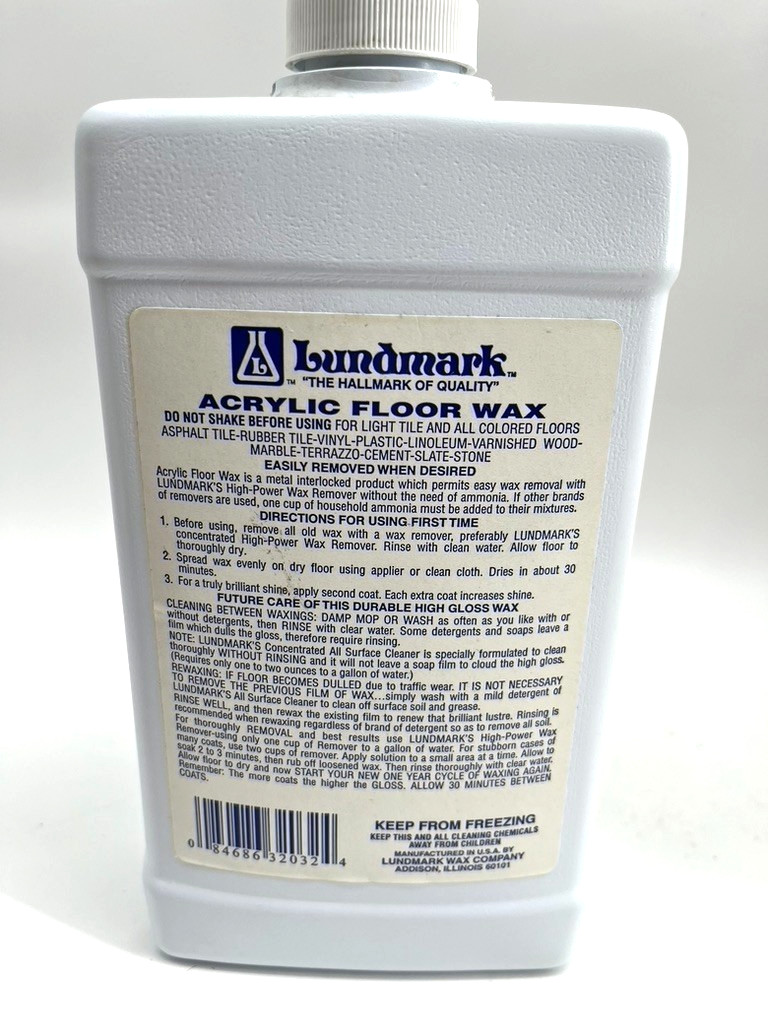 Lundmark Self Polishing ACRYLIC Floor Wax Detergent Resistant Floor Conditioning
