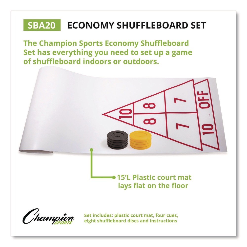 Champion Sports SBA30 Blacktop Shuffleboard Set (11/Set) New